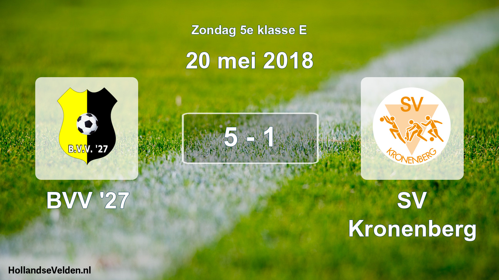 Total number of matches played: BVV '27 - SV Kronenberg 5 - 1 (20 May 2018)