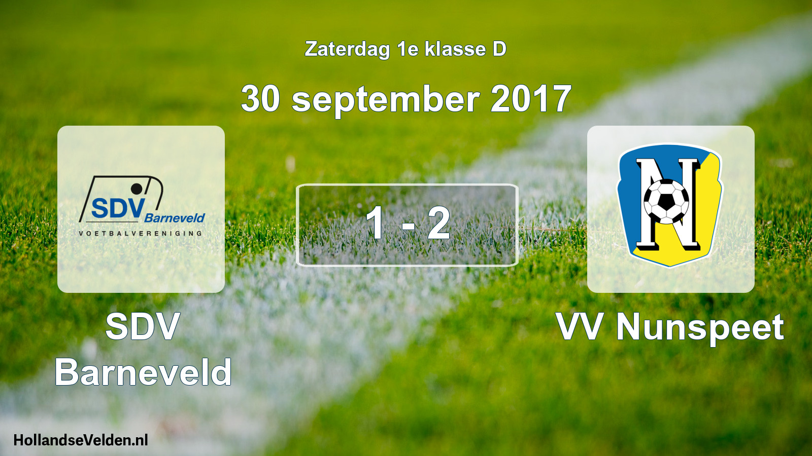 Total number of matches played: SDV Barneveld - VV Nunspeet 1 - 2 (30 September 2017)