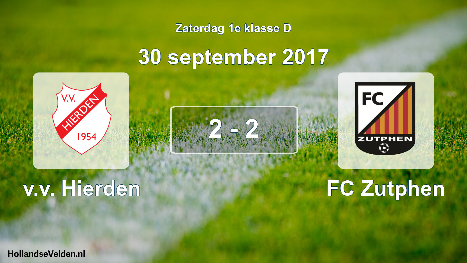 Total number of matches played: v.v. Hierden - FC Zutphen 2 - 2 (30 September 2017)