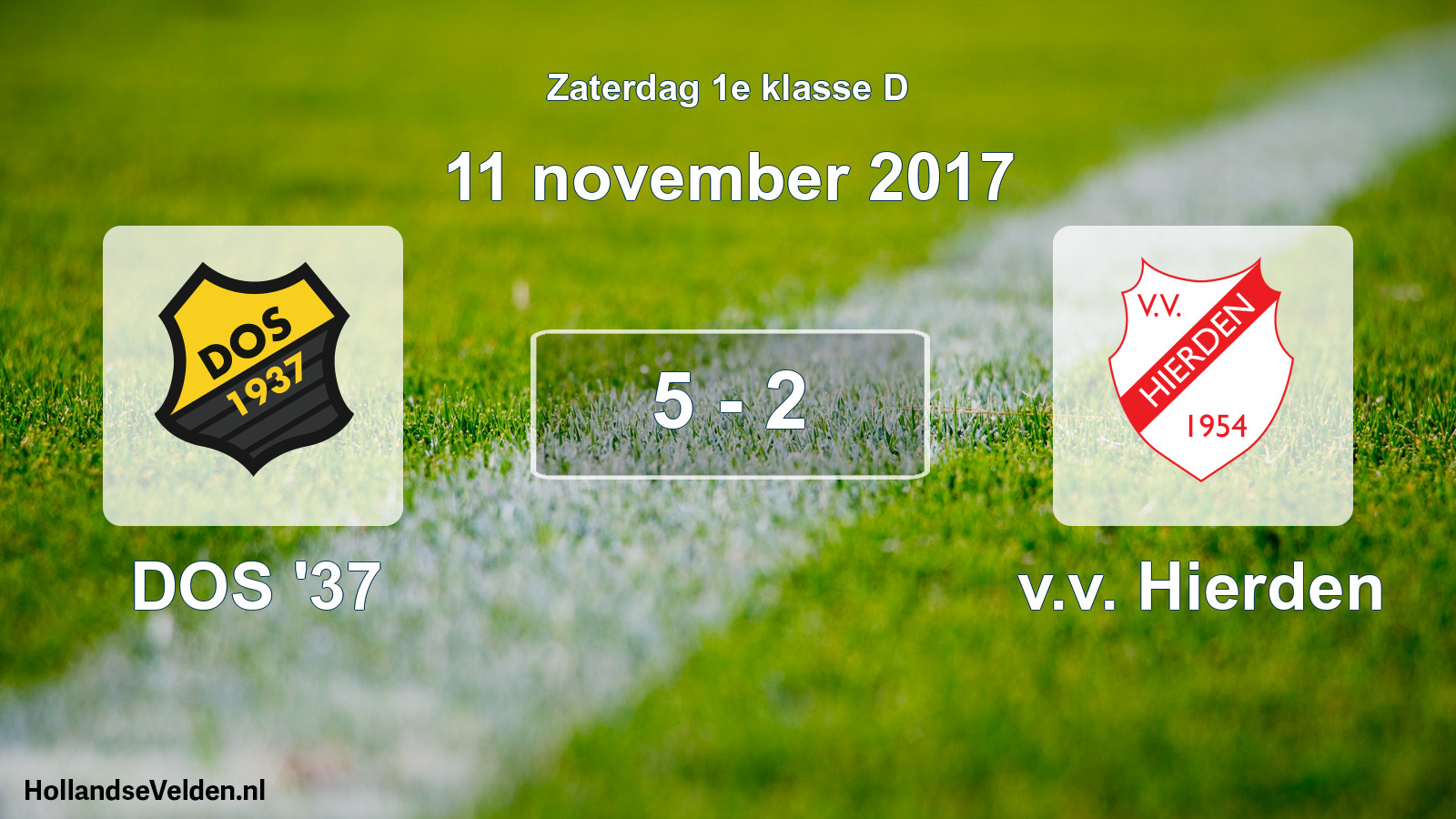 Total number of matches played: DOS '37 - v.v. Hierden 5 - 2 (11 November 2017)