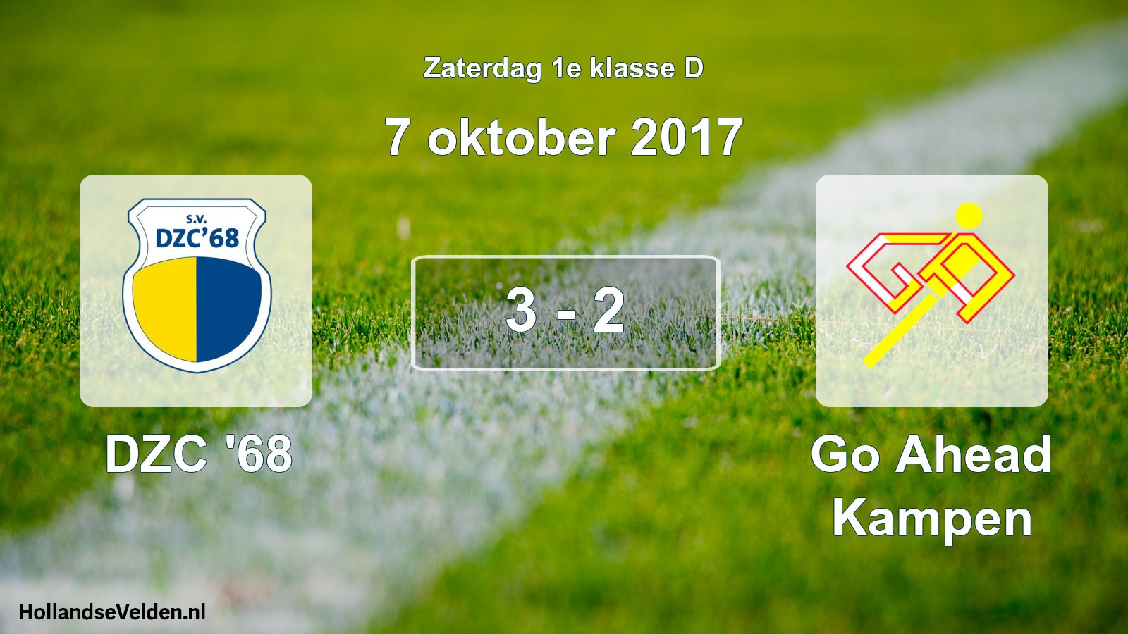 Total number of matches played: DZC '68 - Go Ahead Kampen 3 - 2 (7 October 2017)
