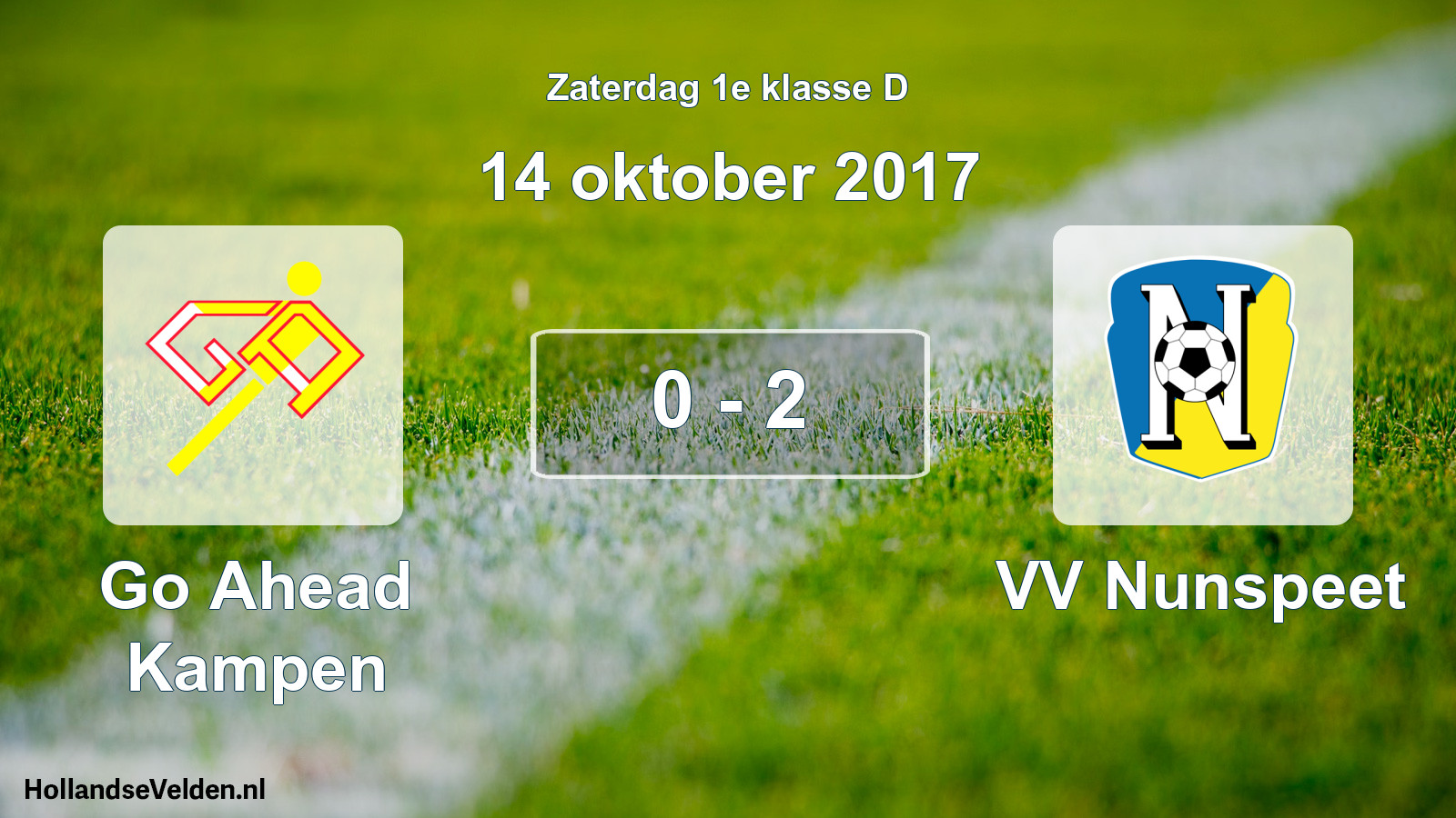 Total number of matches played: Go Ahead Kampen - VV Nunspeet 0 - 2 (14 October 2017)
