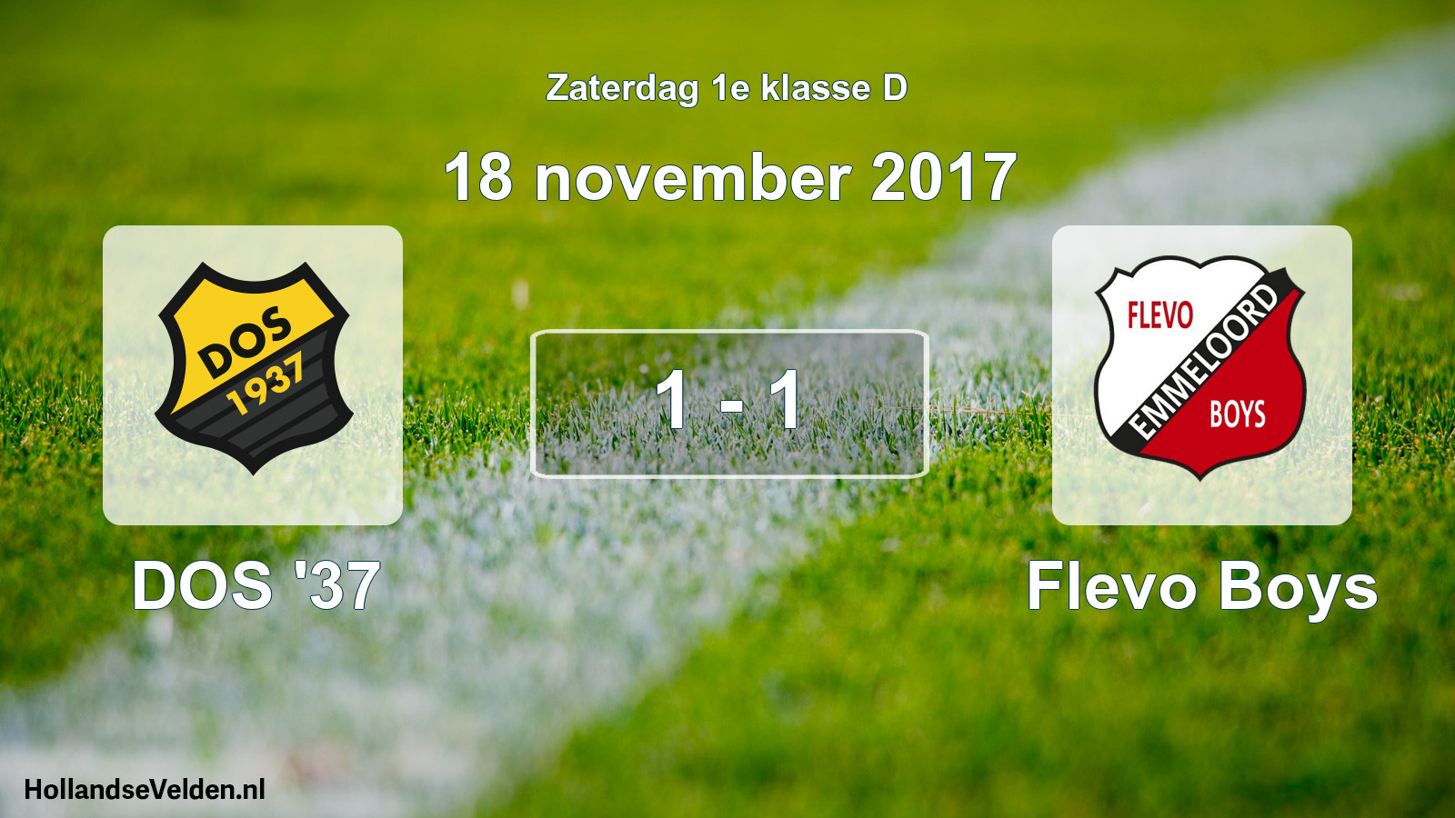 Total number of matches played: DOS '37 - Flevo Boys 1 - 1 (18 November 2017)
