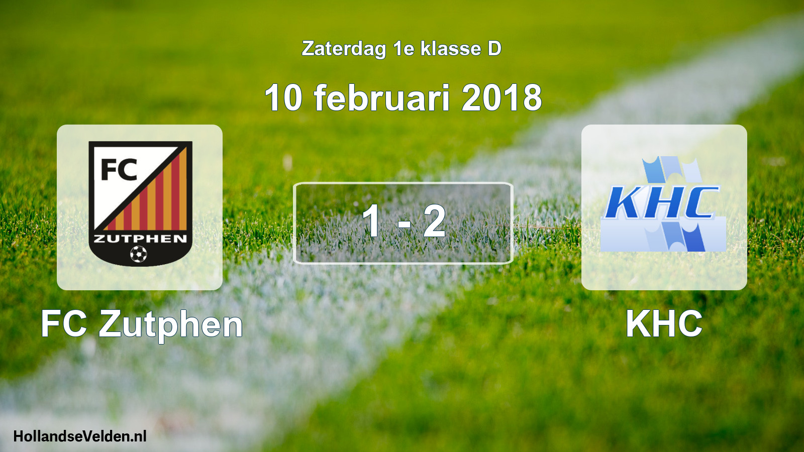Total number of matches played: FC Zutphen - KHC 1 - 2 (10 February 2018)