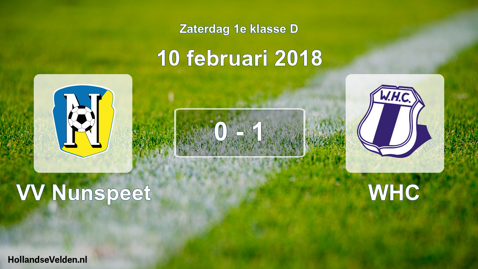 Total number of matches played: VV Nunspeet - WHC 0 - 1 (10 February 2018)