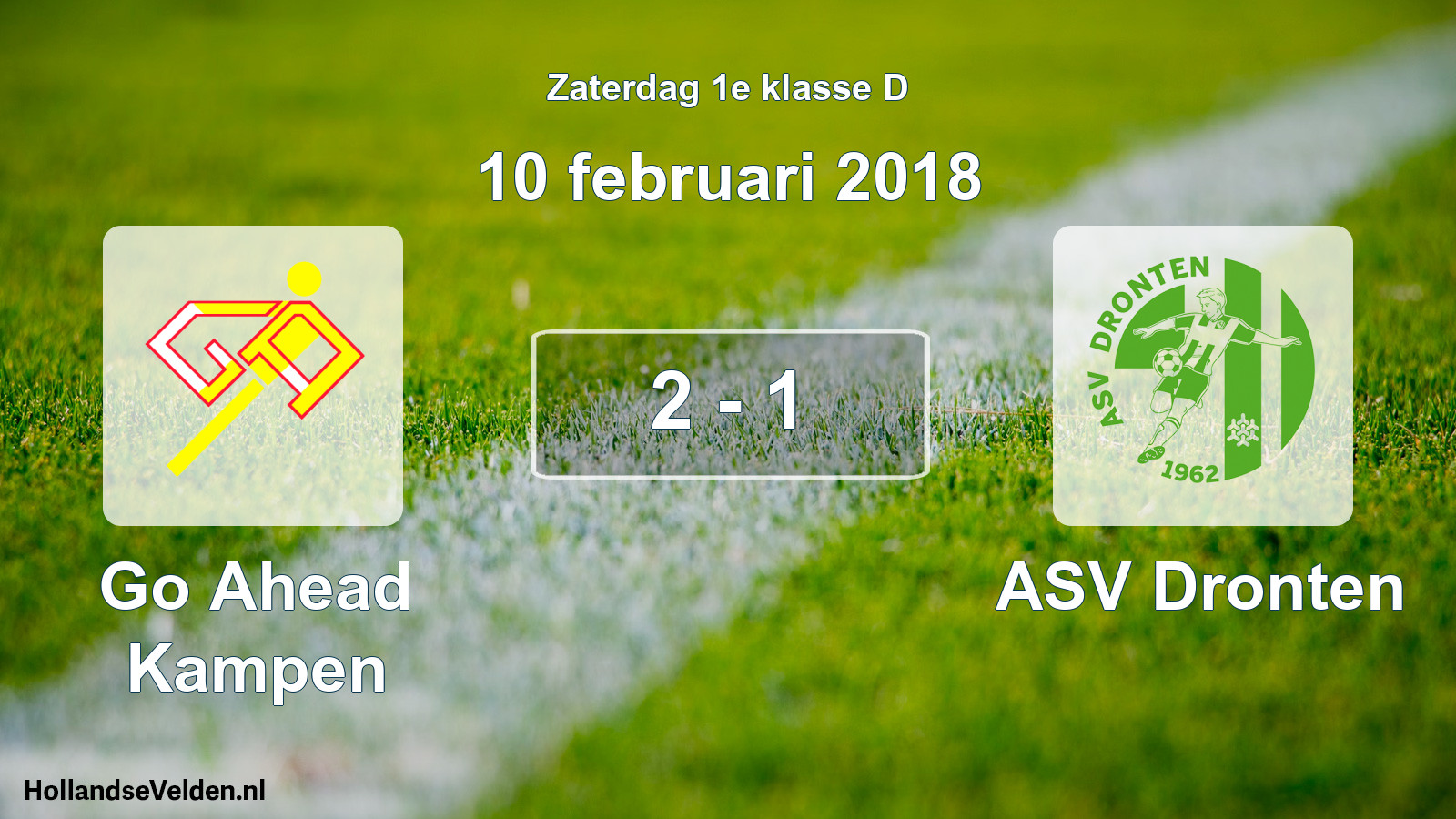 Total number of matches played: Go Ahead Kampen - ASV Dronten 2 - 1 (10 February 2018)