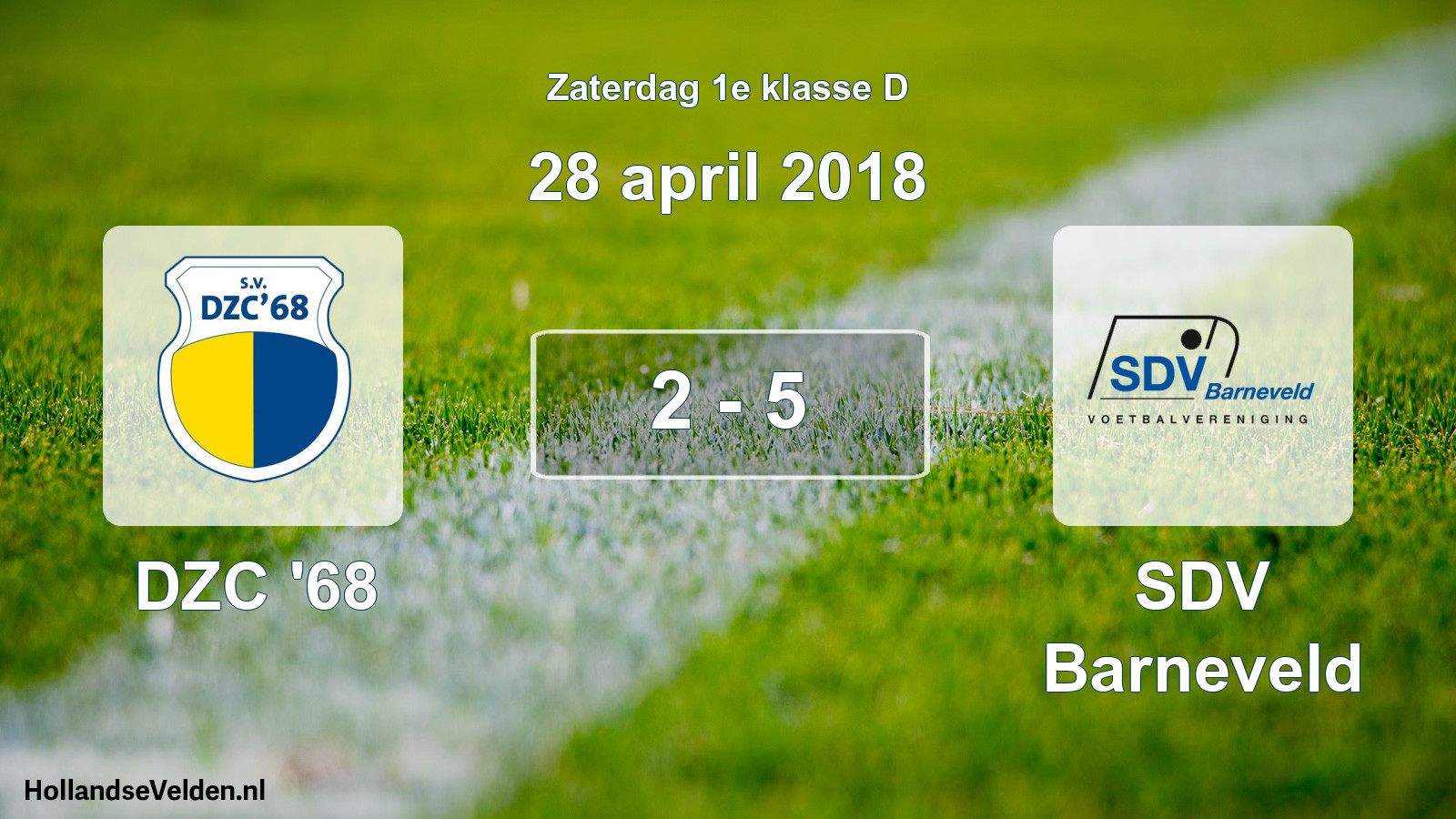 Total number of matches played: DZC '68 - SDV Barneveld 2 - 5 (28 April 2018)