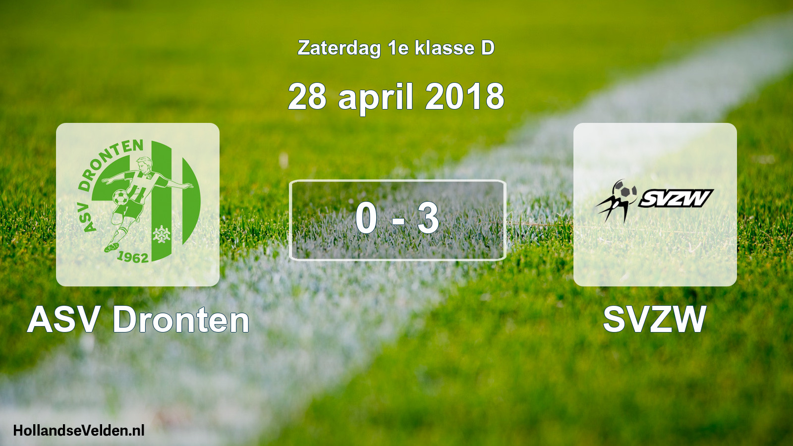 Total number of matches played: ASV Dronten - SVZW 0 - 3 (28 April 2018)
