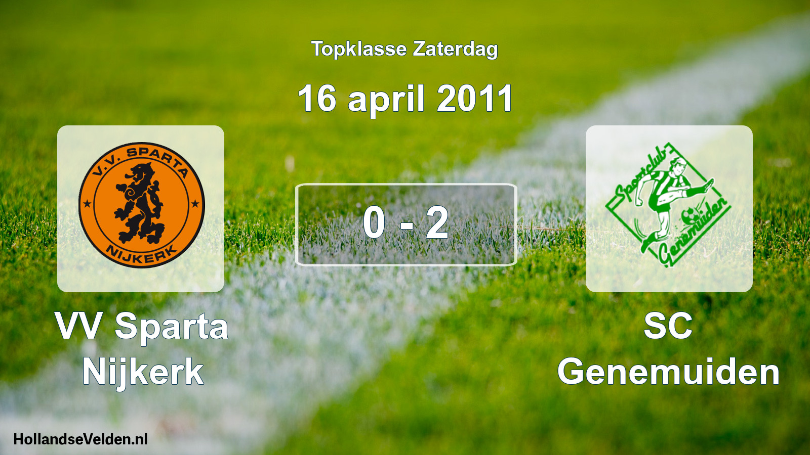 Total number of matches played: VV Sparta Nijkerk - SC Genemuiden 0 - 2 (16 April 2011)