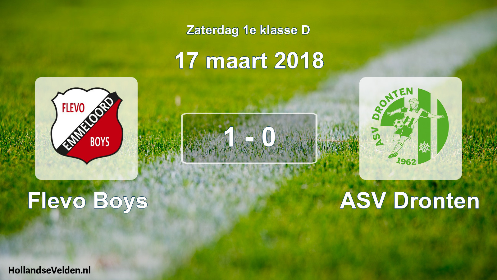 Total number of matches played: Flevo Boys - ASV Dronten 1 - 0 (17 March 2018)