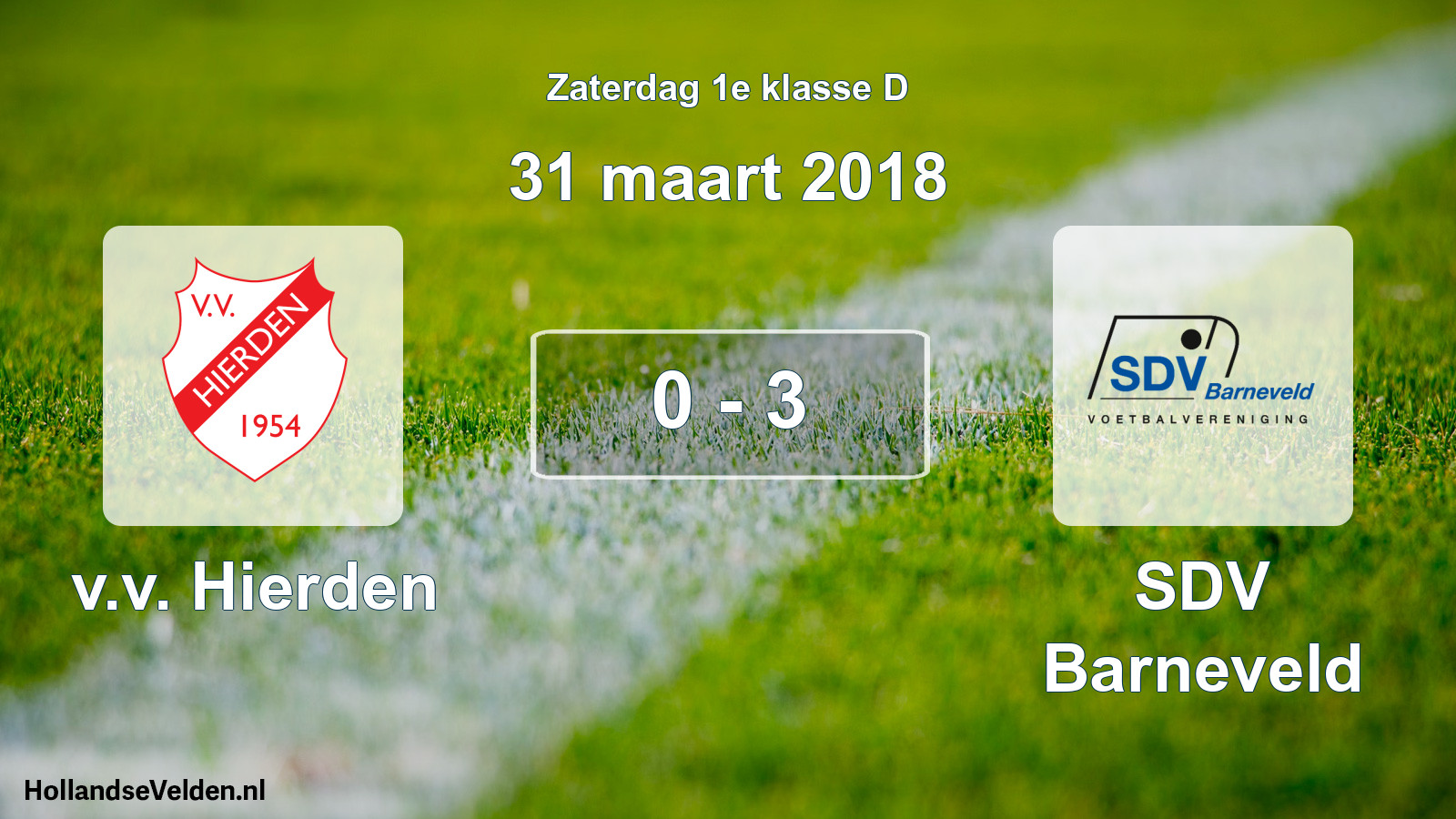 Total number of matches played: v.v. Hierden - SDV Barneveld 0 - 3 (31 March 2018)