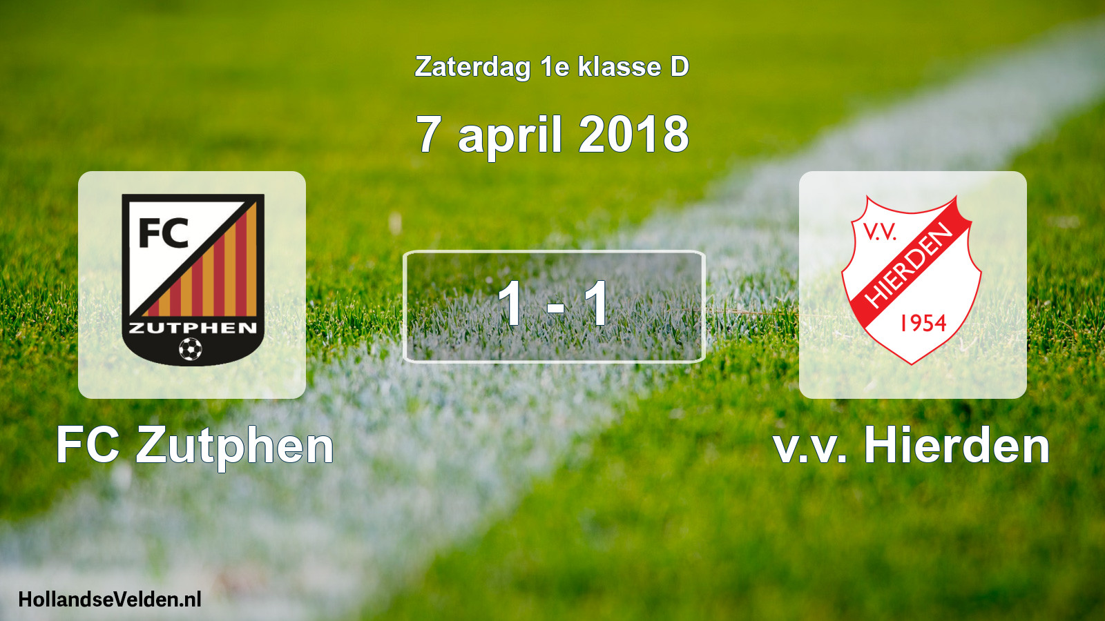 Total number of matches played: FC Zutphen - v.v. Hierden 1 - 1 (7 April 2018)