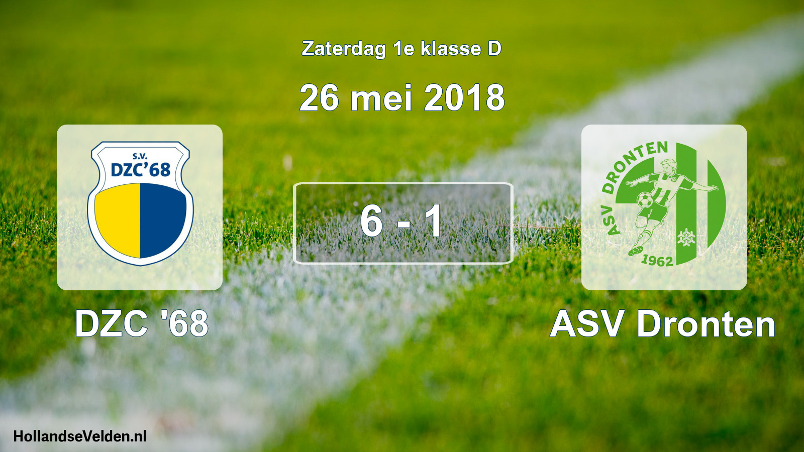 Total number of matches played: DZC '68 - ASV Dronten 6 - 1 (26 May 2018)