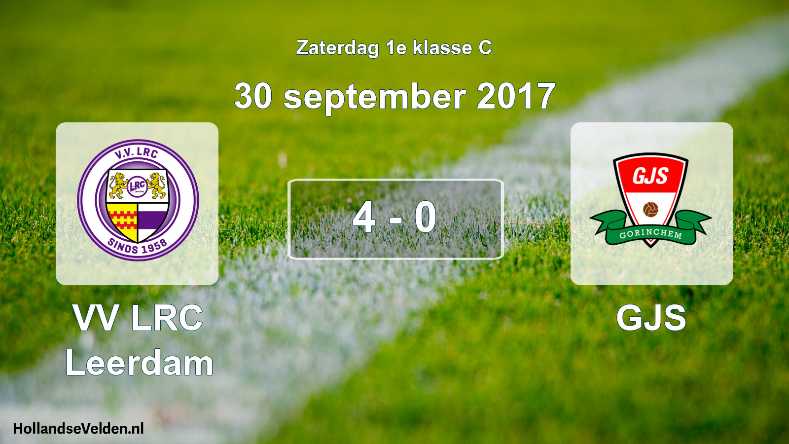 Total number of matches played: VV LRC Leerdam - GJS 4 - 0 (30 September 2017)