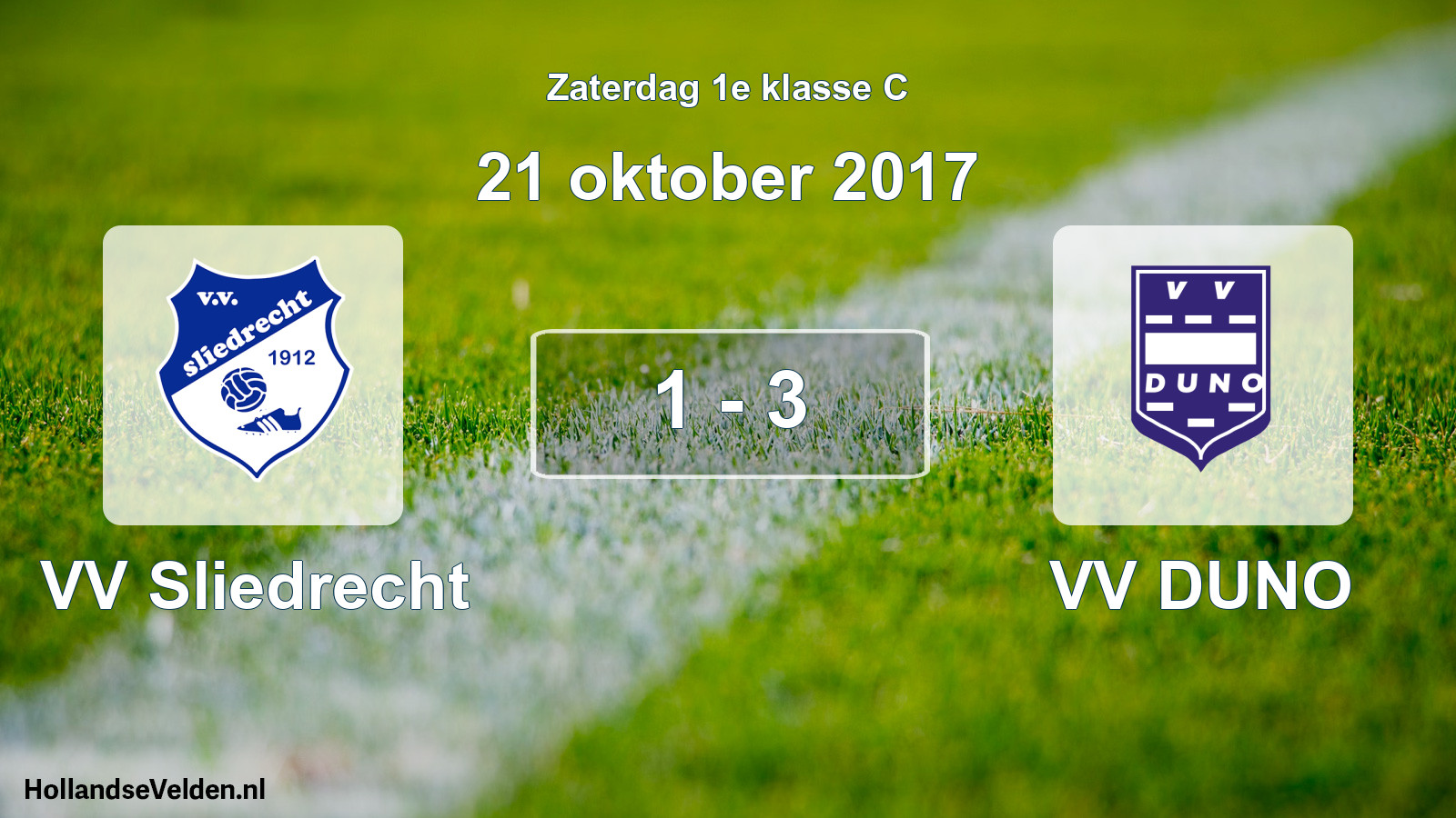 Total number of matches played: VV Sliedrecht - VV DUNO 1 - 3 (21 October 2017)