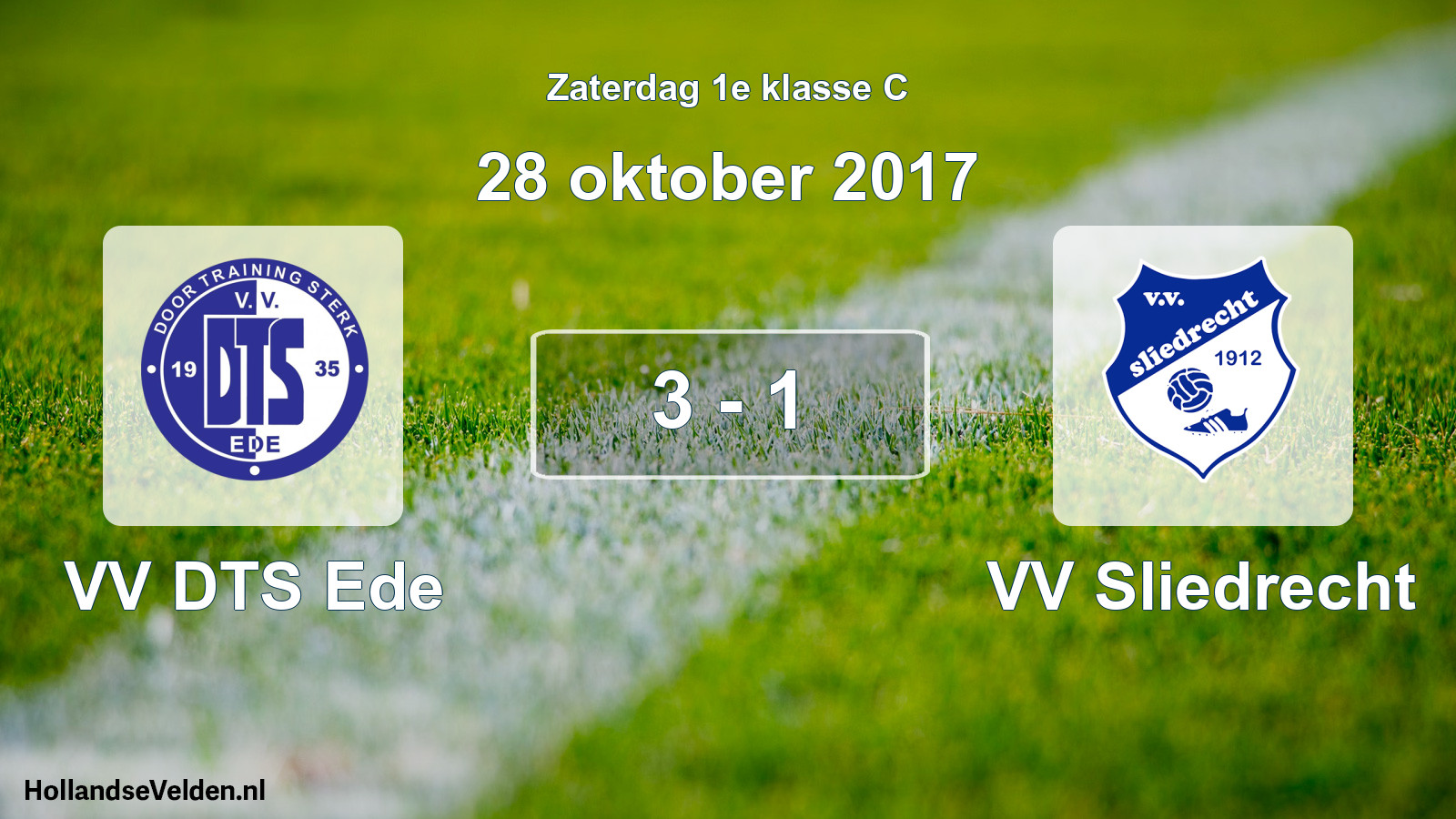 Total number of matches played: VV DTS Ede - VV Sliedrecht 3 - 1 (28 October 2017)
