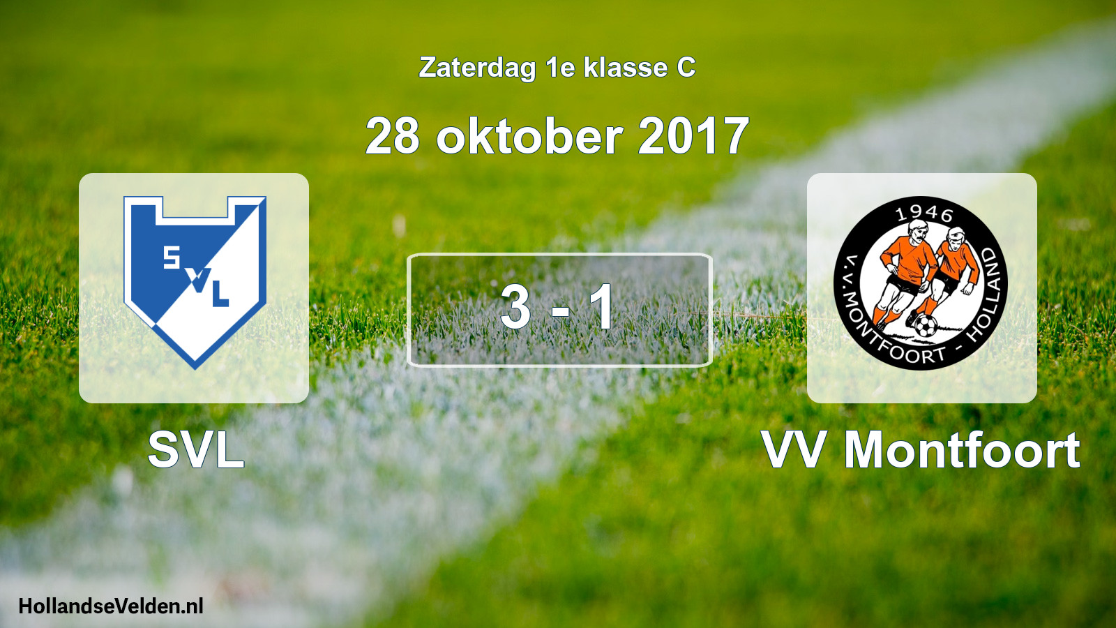 Total number of matches played: SVL - VV Montfoort 3 - 1 (28 October 2017)