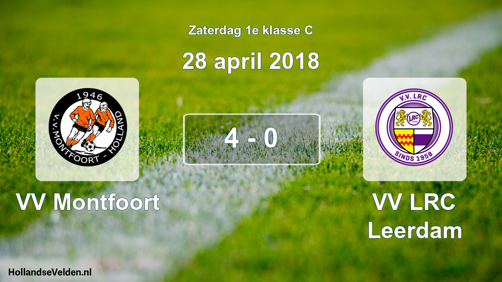 Total number of matches played: VV Montfoort - VV LRC Leerdam 4 - 0 (28 April 2018)