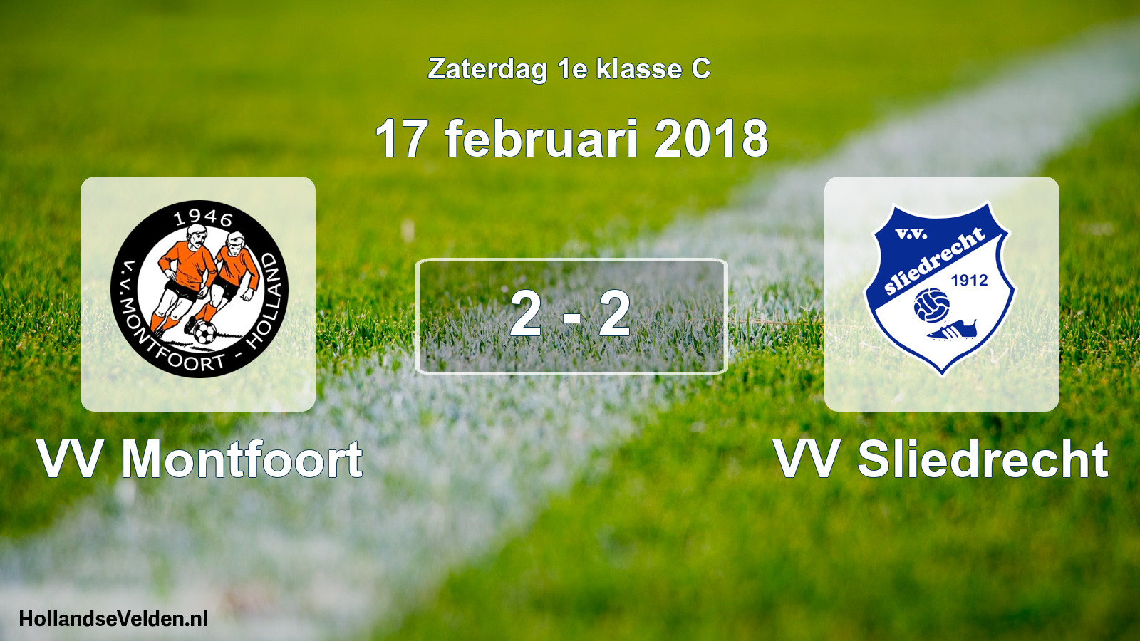 Total number of matches played: VV Montfoort - VV Sliedrecht 2 - 2 (17 February 2018)
