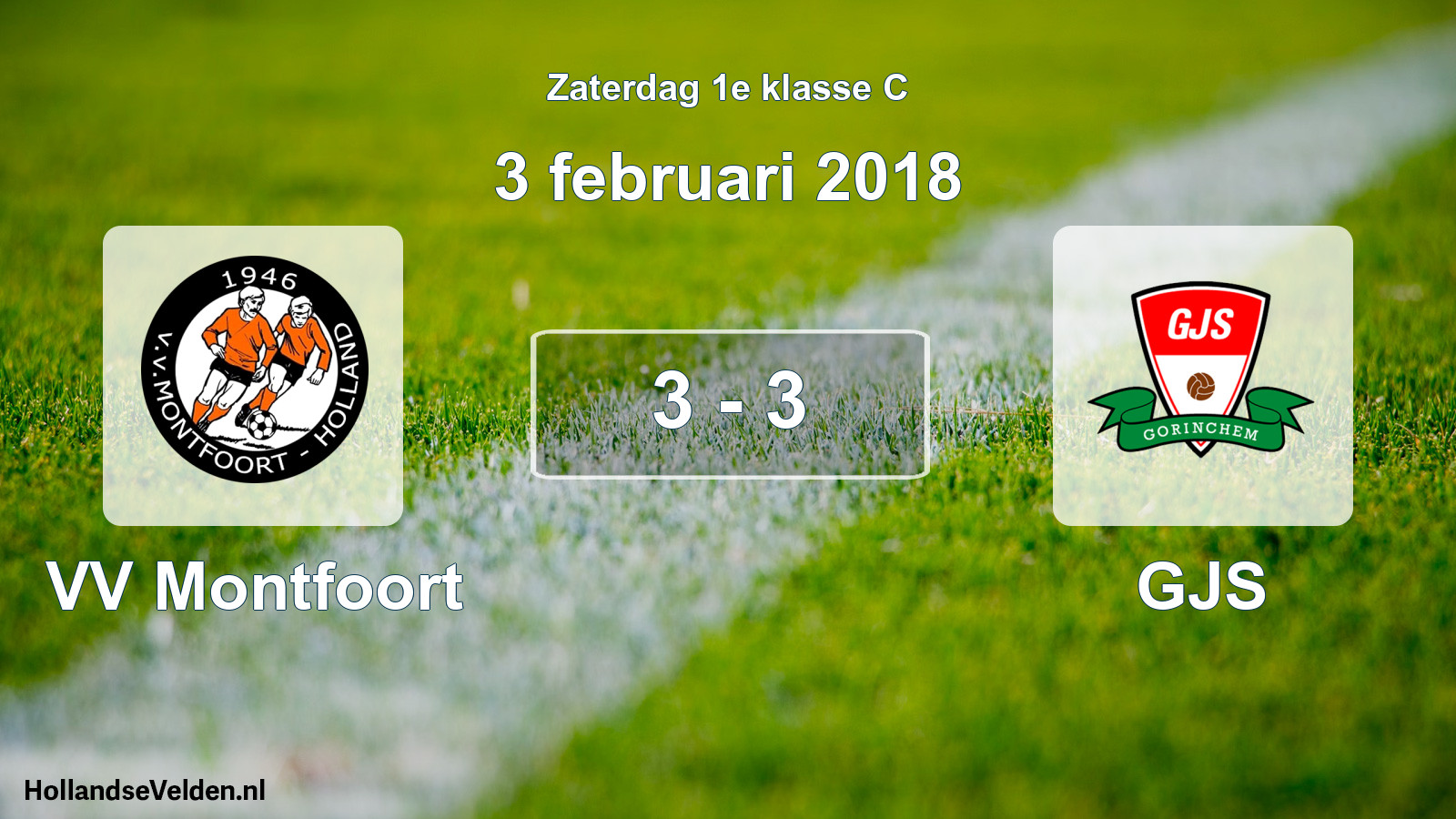 Total number of matches played: VV Montfoort - GJS 3 - 3 (3 February 2018)