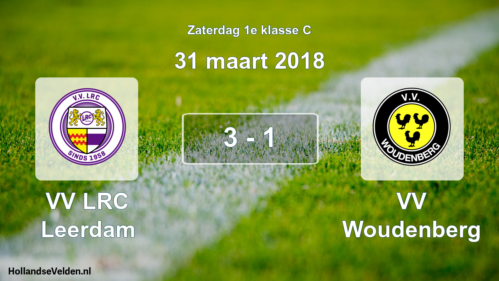 Total number of matches played: VV LRC Leerdam - VV Woudenberg 3 - 1 (31 March 2018)