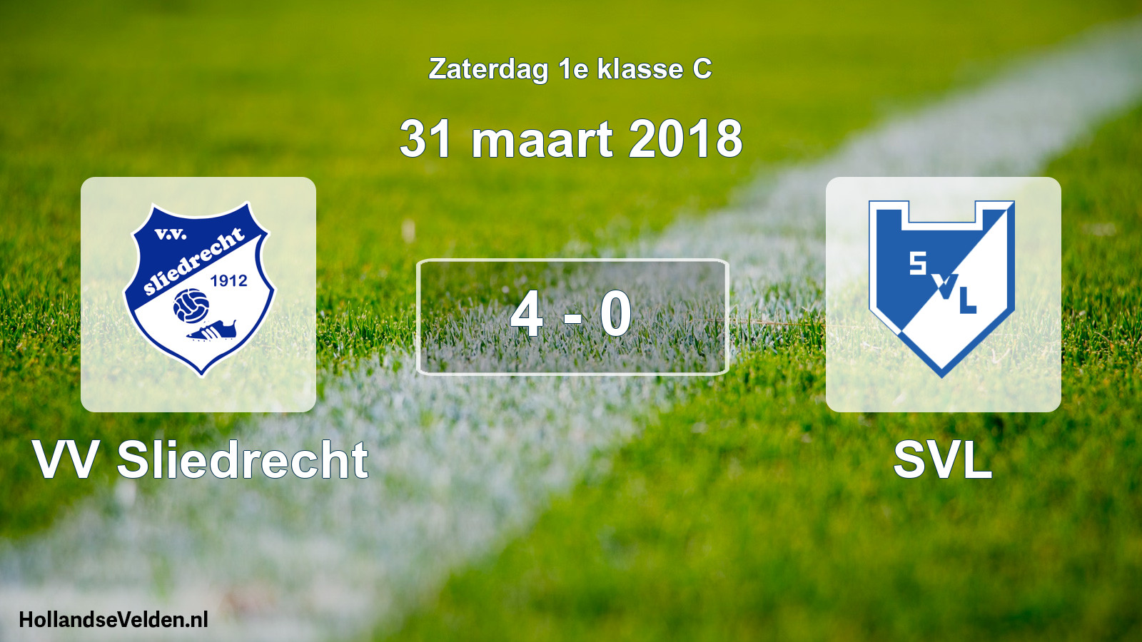 Total number of matches played: VV Sliedrecht - SVL 4 - 0 (31 March 2018)