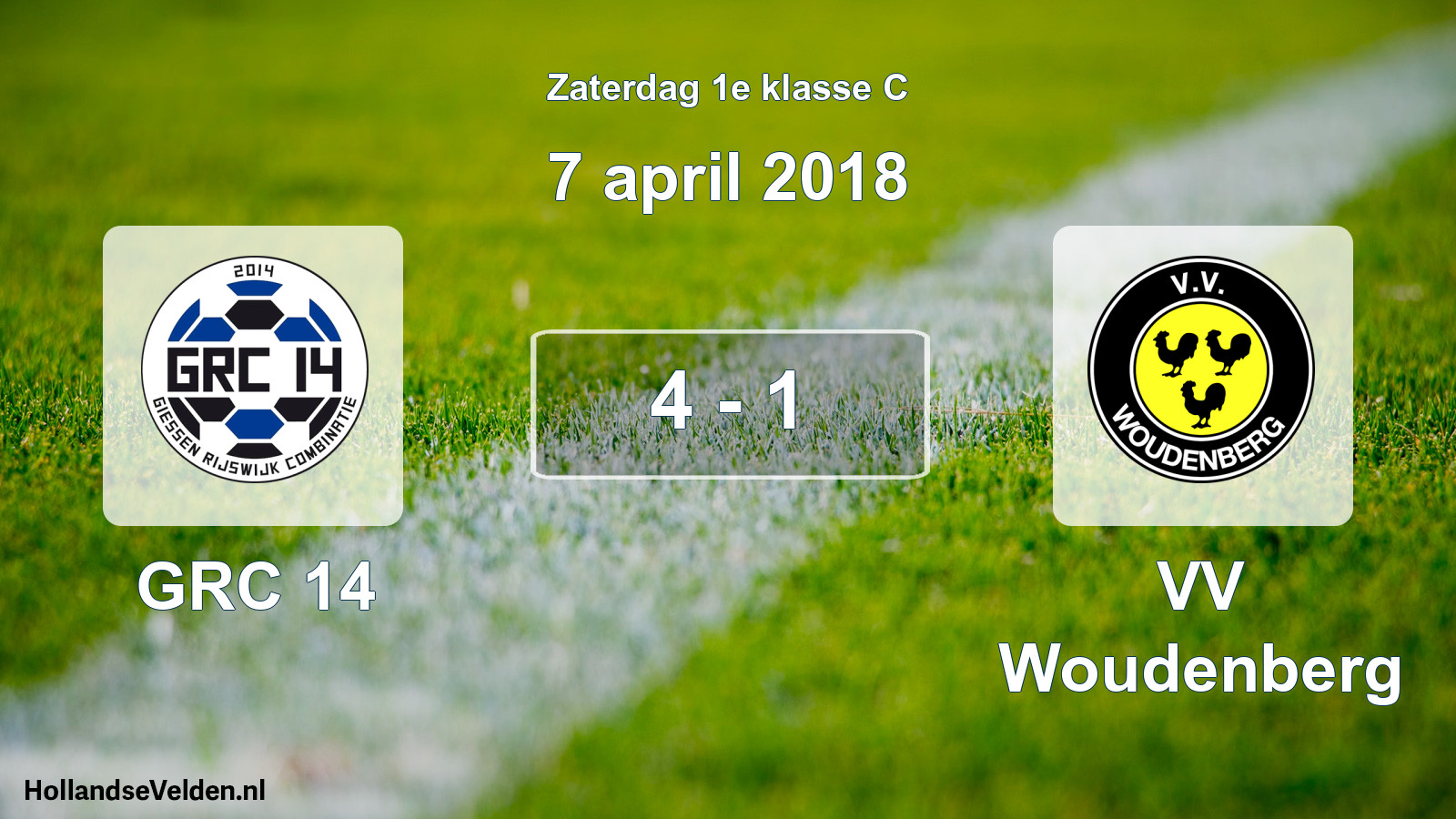 Total number of matches played: GRC 14 - VV Woudenberg 4 - 1 (7 April 2018)