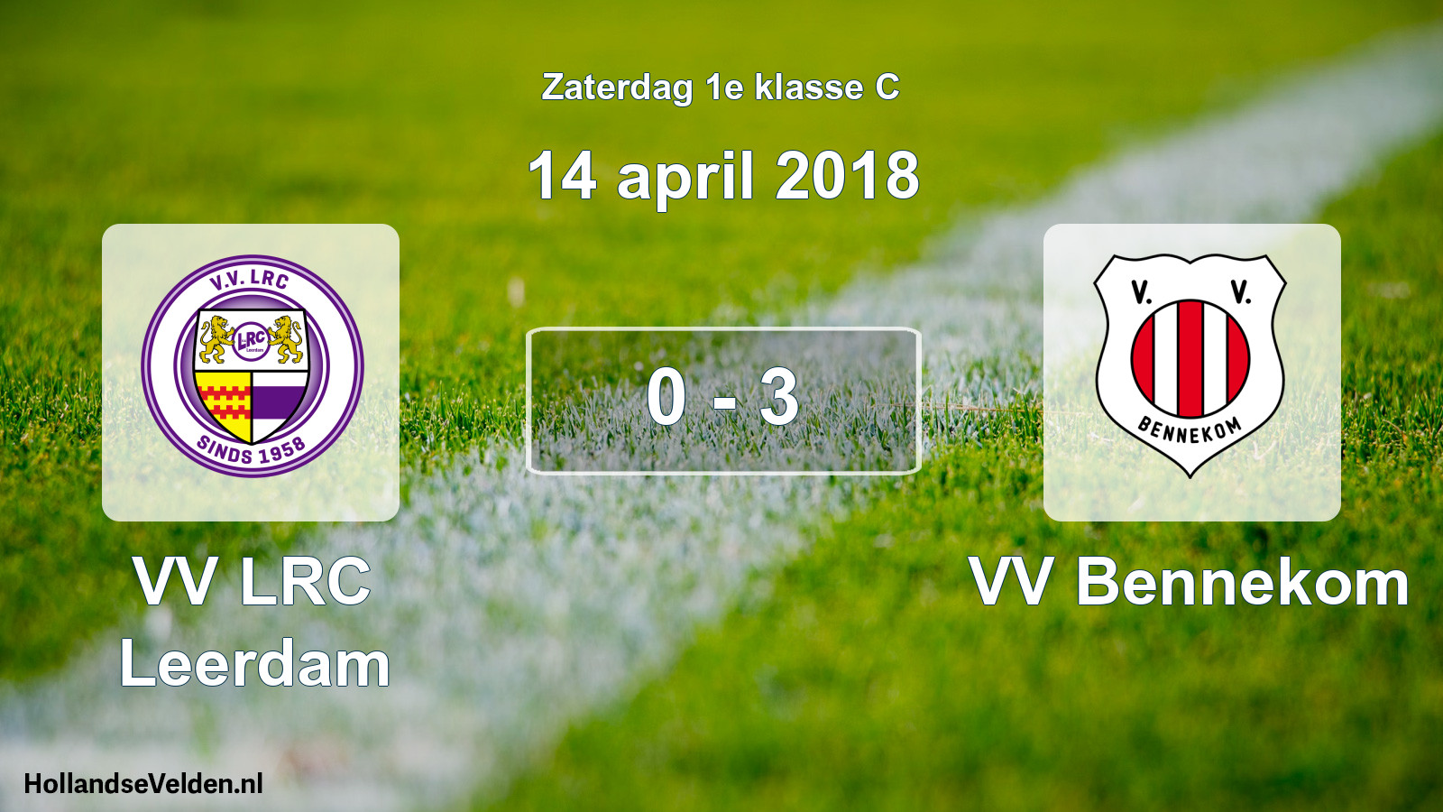 Total number of matches played: VV LRC Leerdam - VV Bennekom 0 - 3 (14 April 2018)