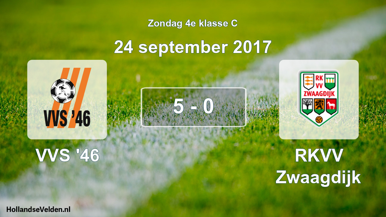 Total number of matches played: VVS '46 - RKVV Zwaagdijk 5 - 0 (24 September 2017)