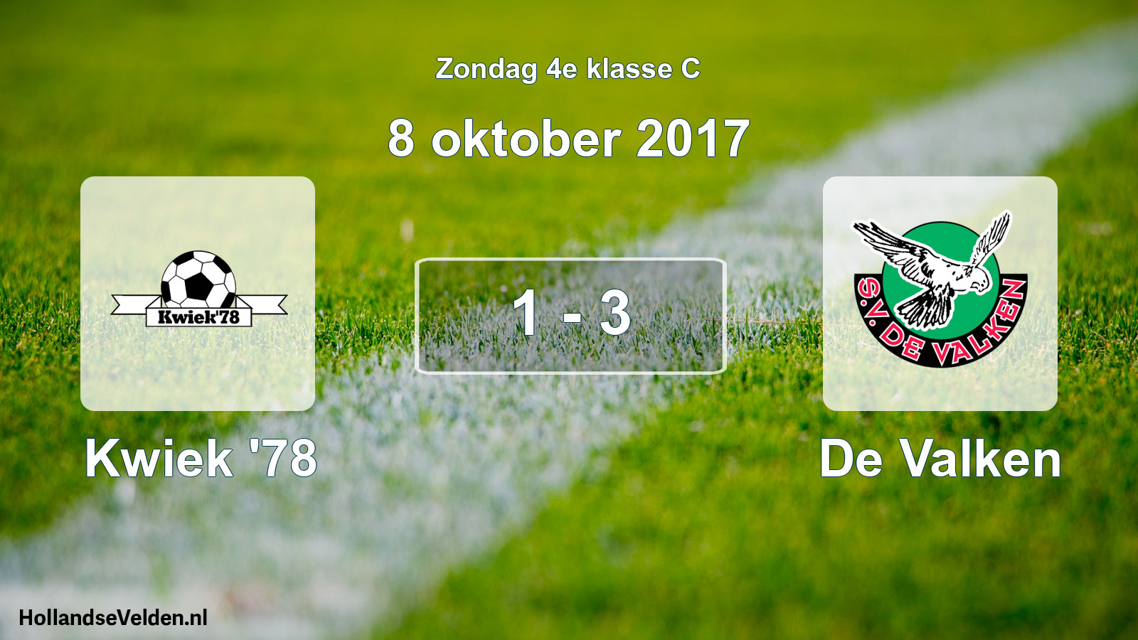 Total number of matches played: Kwiek '78 - De Valken 1 - 3 (8 October 2017)