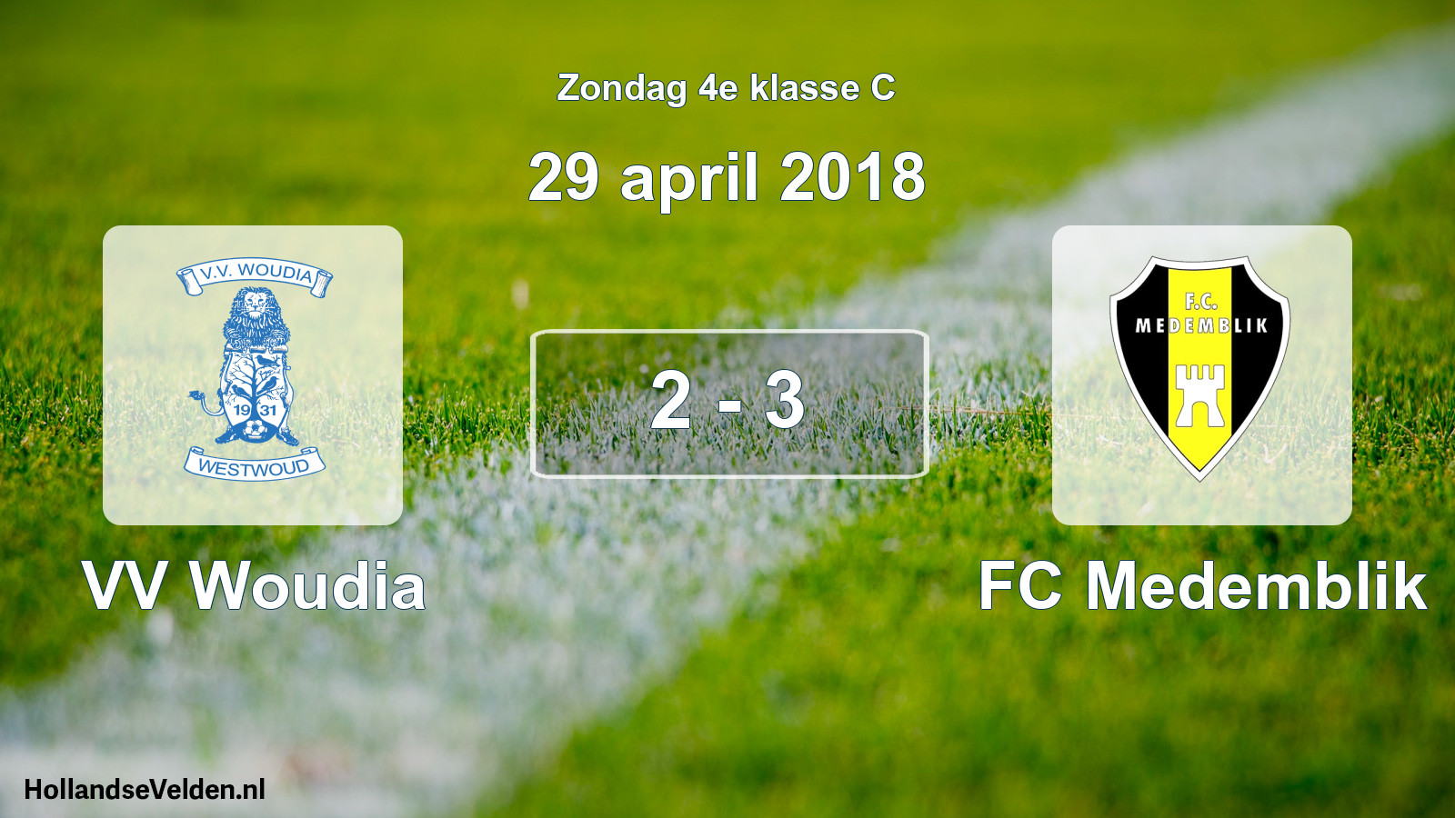 Total number of matches played: VV Woudia - FC Medemblik 2 - 3 (29 April 2018)