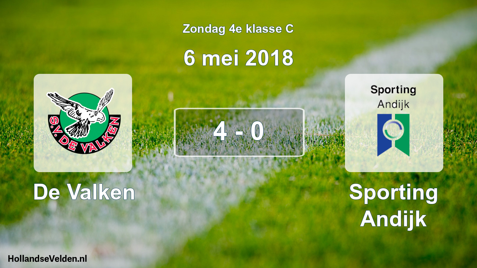 Total number of matches played: De Valken - Sporting Andijk 4 - 0 (6 May 2018)