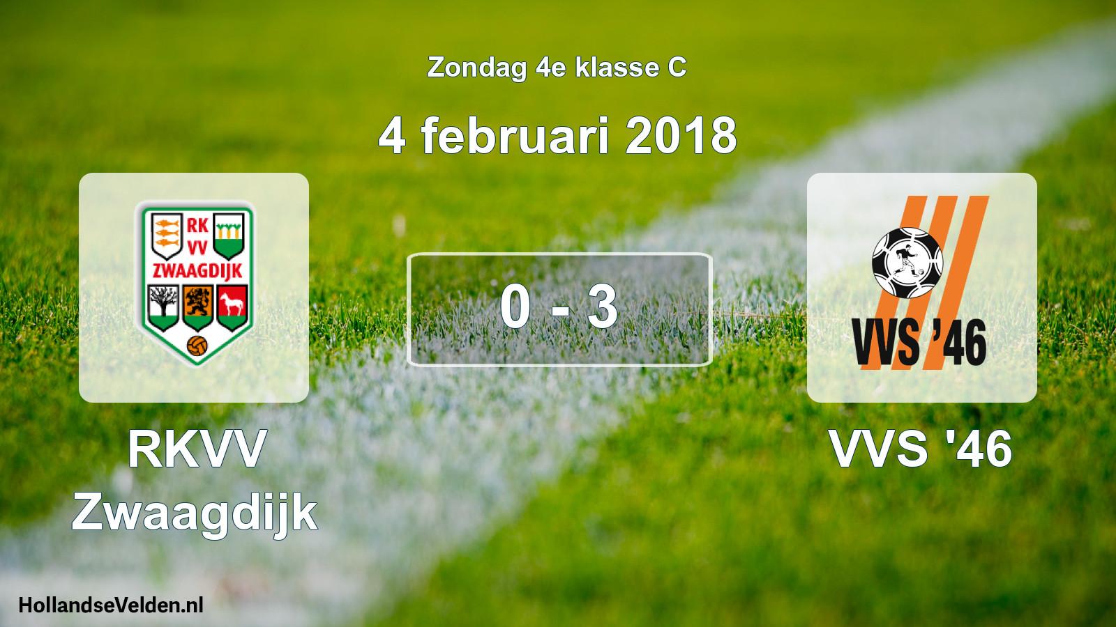 Total number of matches played: RKVV Zwaagdijk - VVS '46 0 - 3 (4 February 2018)