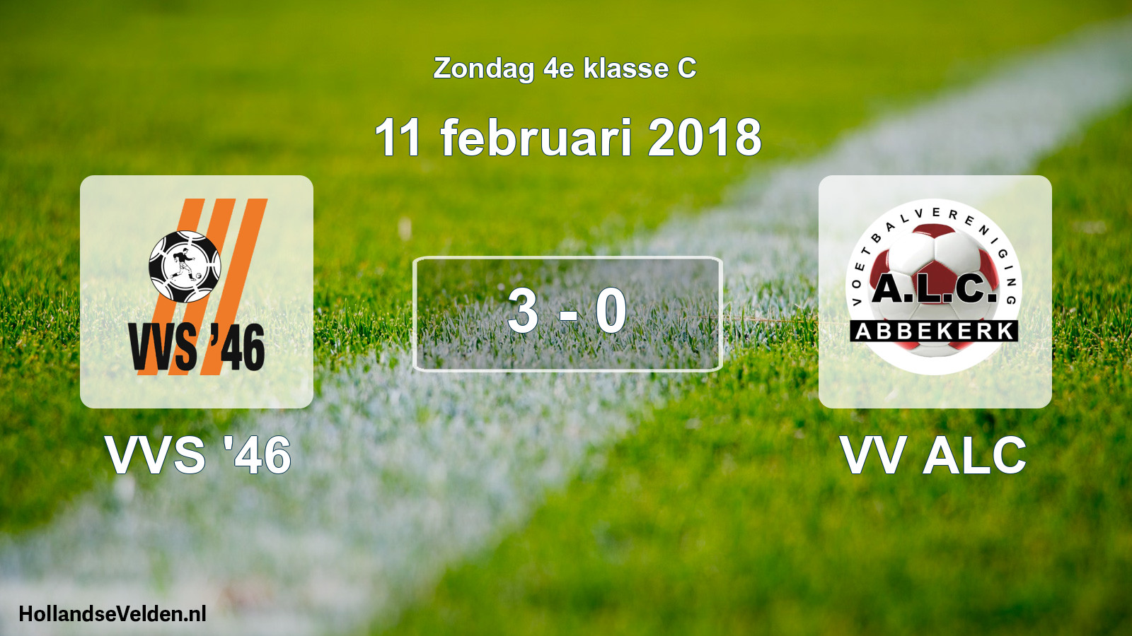 Total number of matches played: VVS '46 - VV ALC 3 - 0 (11 February 2018)