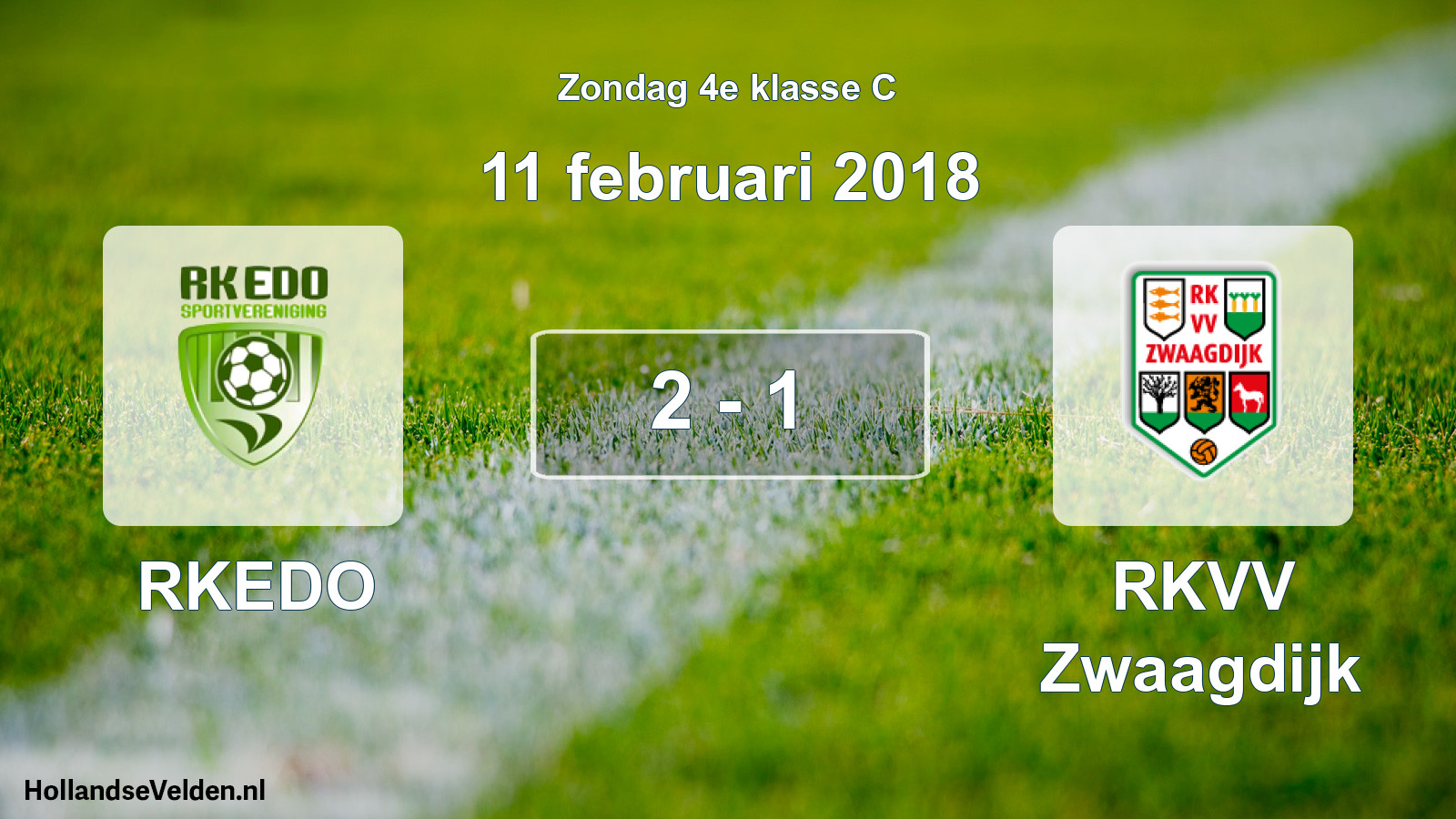Total number of matches played: RKEDO - RKVV Zwaagdijk 2 - 1 (11 February 2018)
