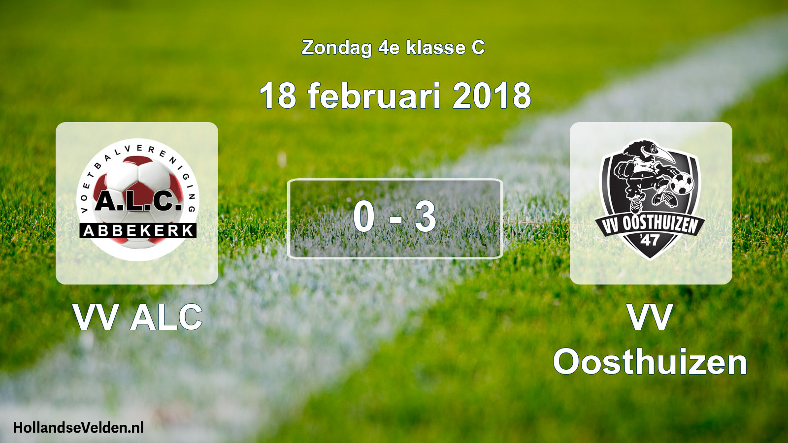 Total number of matches played: VV ALC - VV Oosthuizen 0 - 3 (18 February 2018)