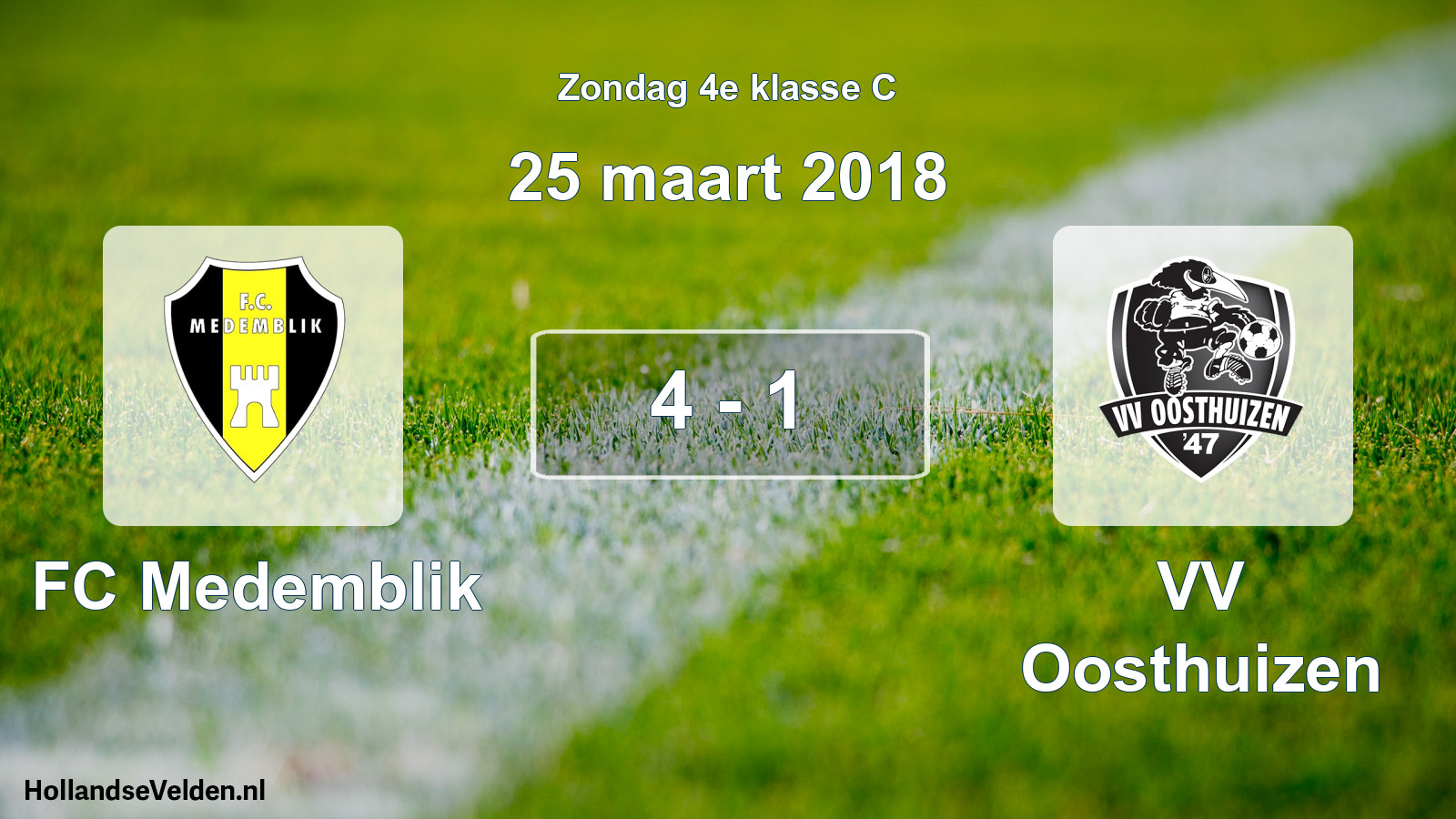 Total number of matches played: FC Medemblik - VV Oosthuizen 4 - 1 (25 March 2018)