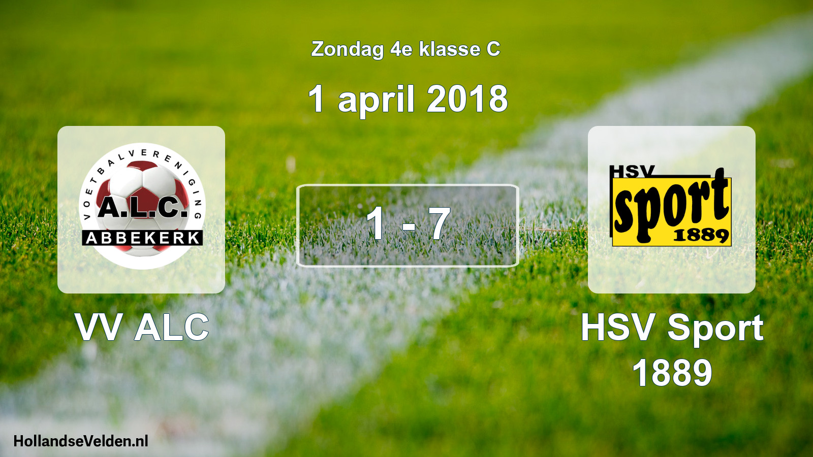Total number of matches played: VV ALC - HSV Sport 1889 1 - 7 (1 April 2018)