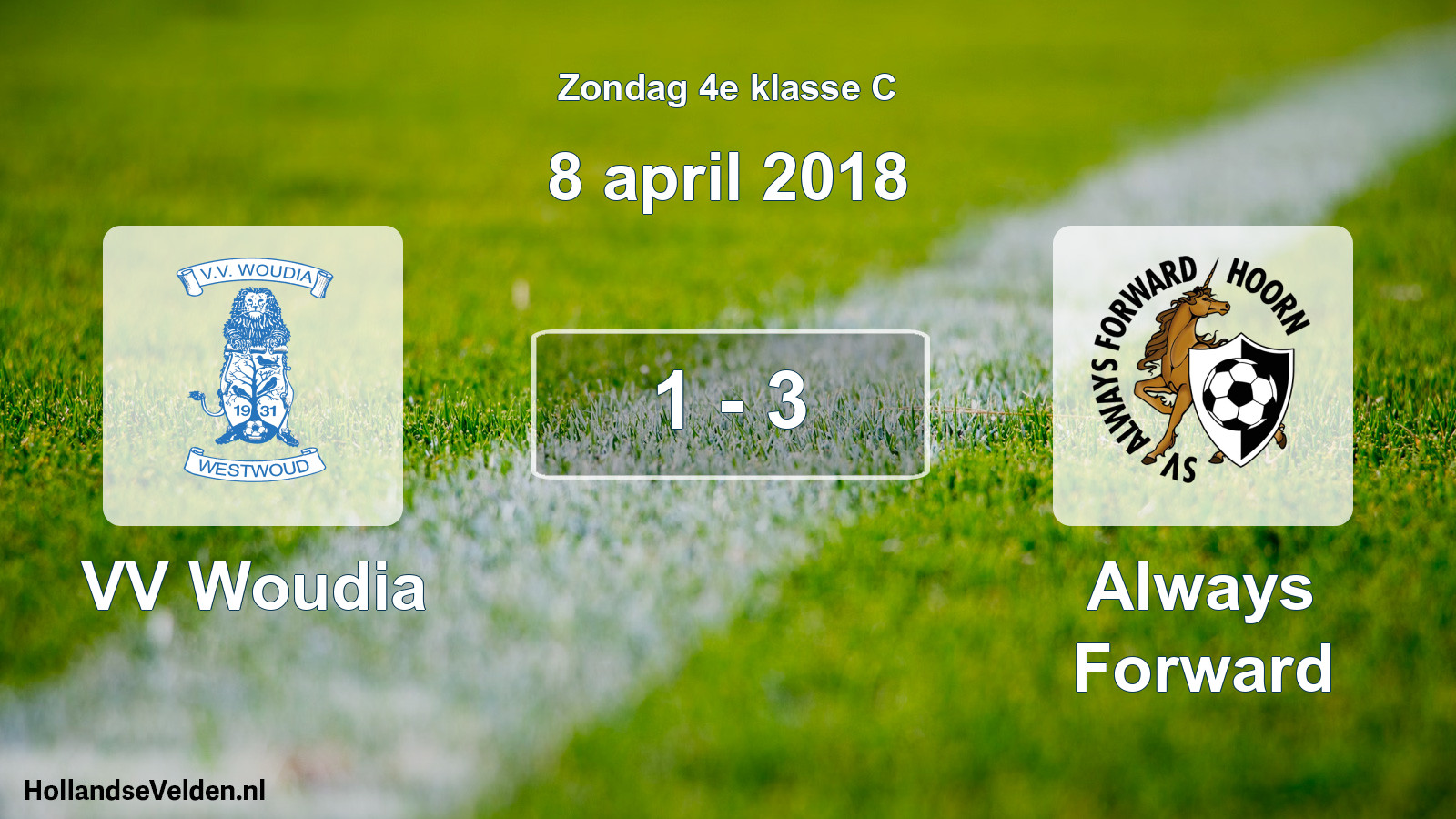 Total number of matches played: VV Woudia - Always Forward 1 - 3 (8 April 2018)