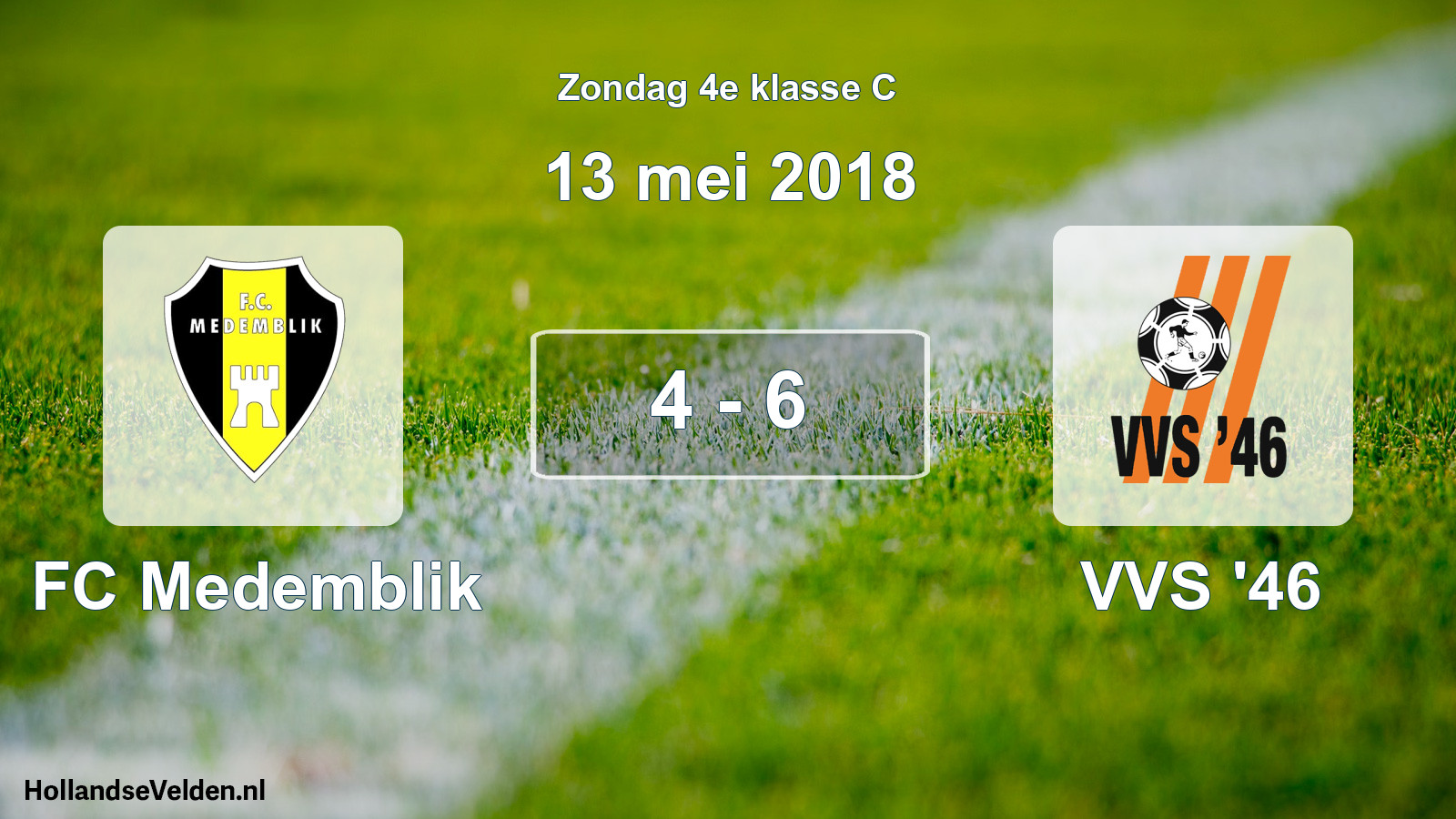 Total number of matches played: FC Medemblik - VVS '46 4 - 6 (13 May 2018)