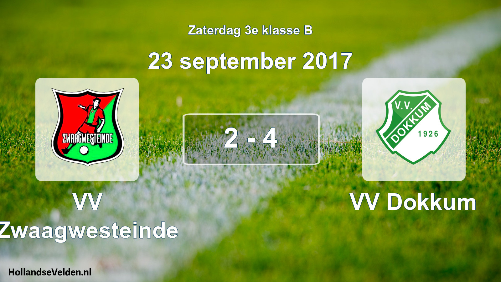 Total number of matches played: VV Zwaagwesteinde - VV Dokkum 2 - 4 (23 September 2017)