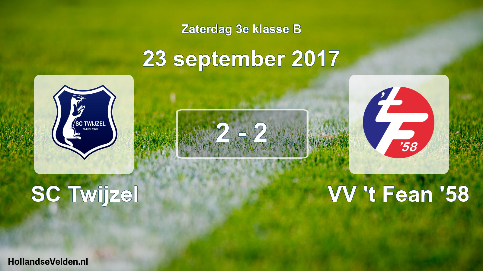 Total number of matches played: SC Twijzel - VV 't Fean '58 2 - 2 (23 September 2017)