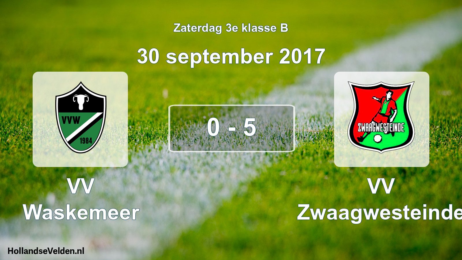 Total number of matches played: VV Waskemeer - VV Zwaagwesteinde 0 - 5 (30 September 2017)