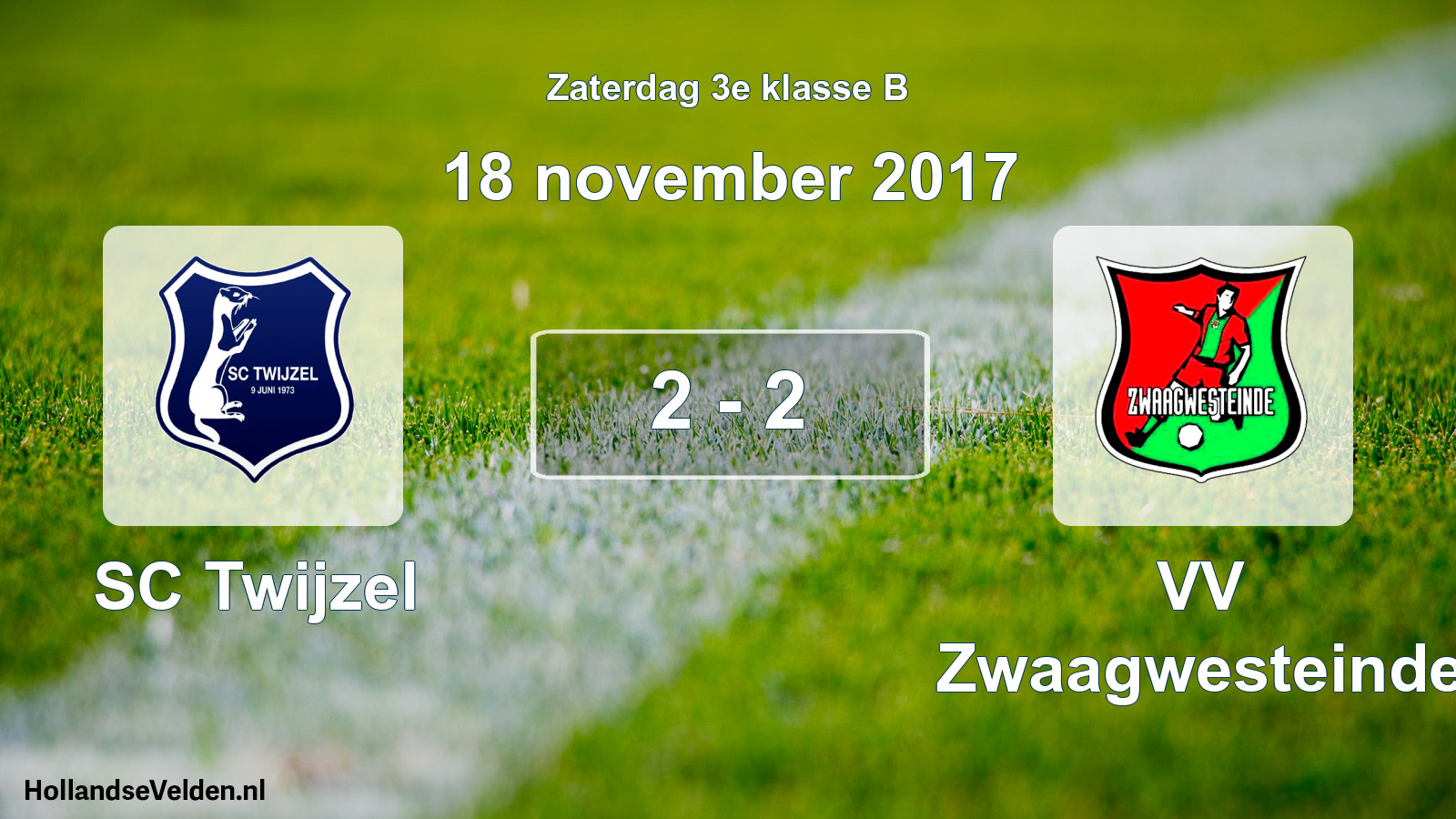 Total number of matches played: SC Twijzel - VV Zwaagwesteinde 2 - 2 (18 November 2017)