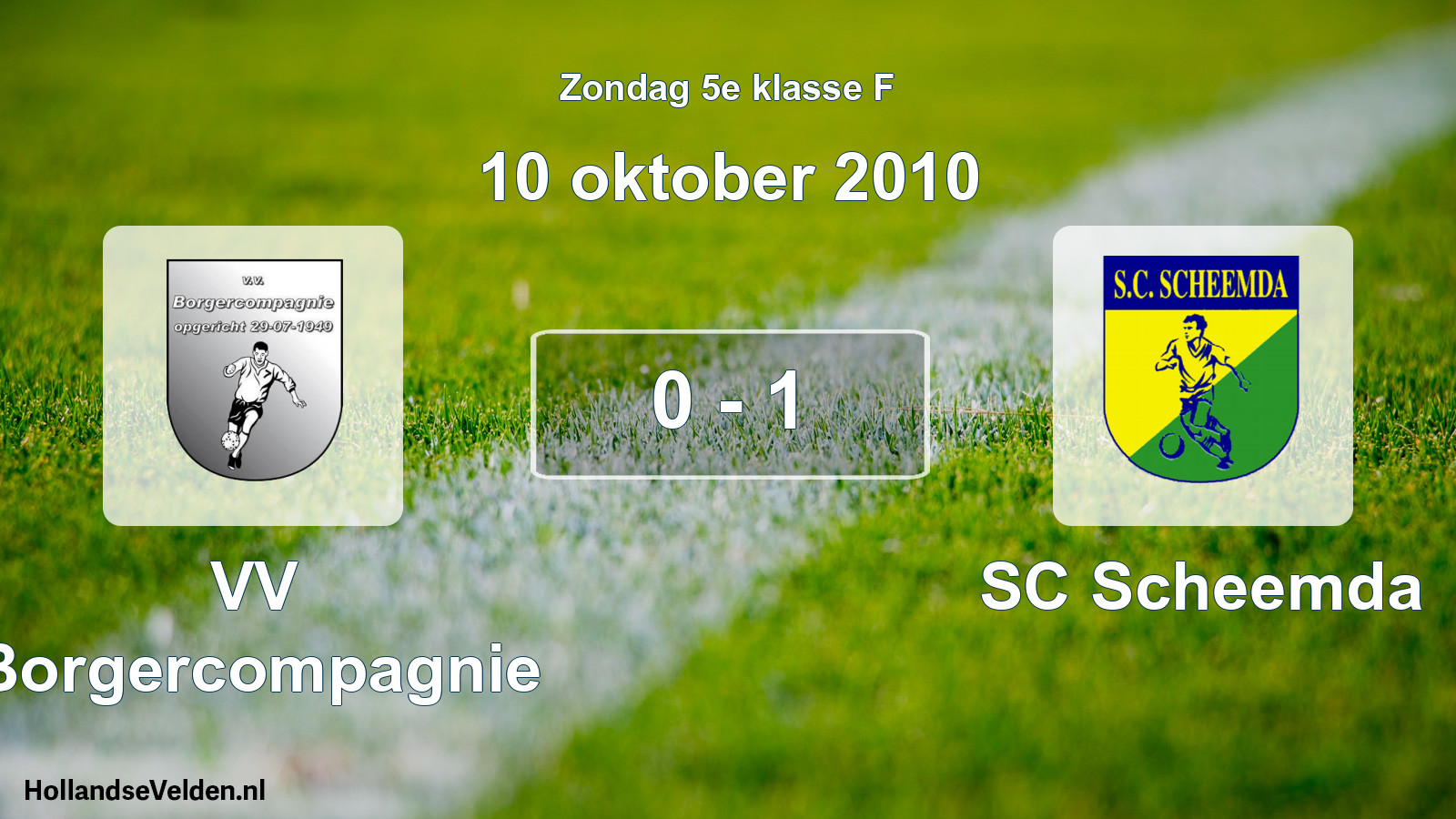 Total number of matches played: VV Borgercompagnie - SC Scheemda 0 - 1 (10 October 2010)