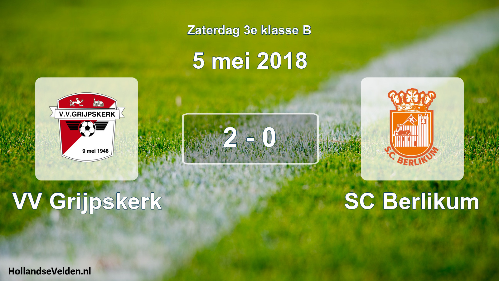 Total number of matches played: VV Grijpskerk - SC Berlikum 2 - 0 (5 May 2018)
