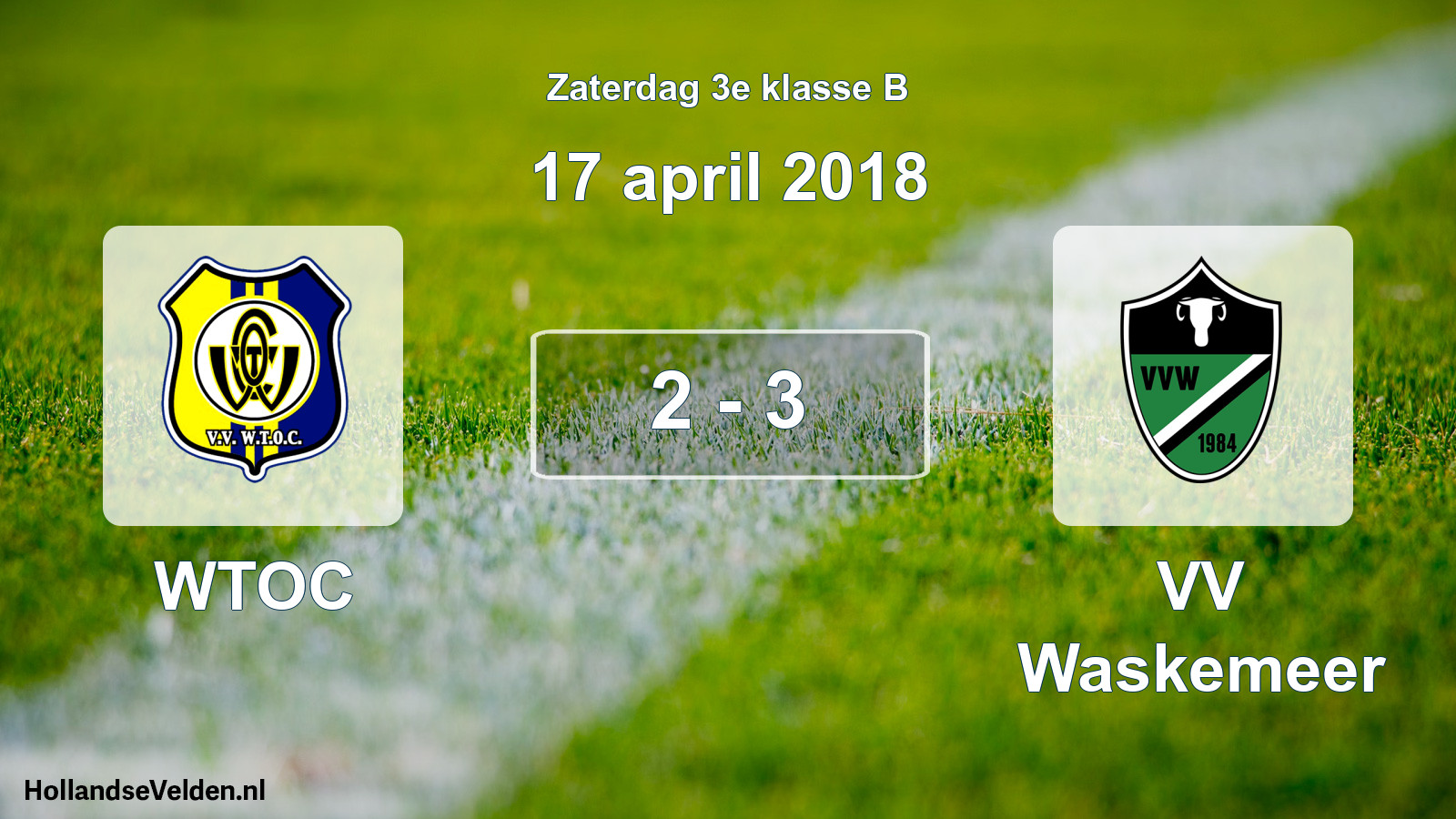 Total number of matches played: WTOC - VV Waskemeer 2 - 3 (17 April 2018)