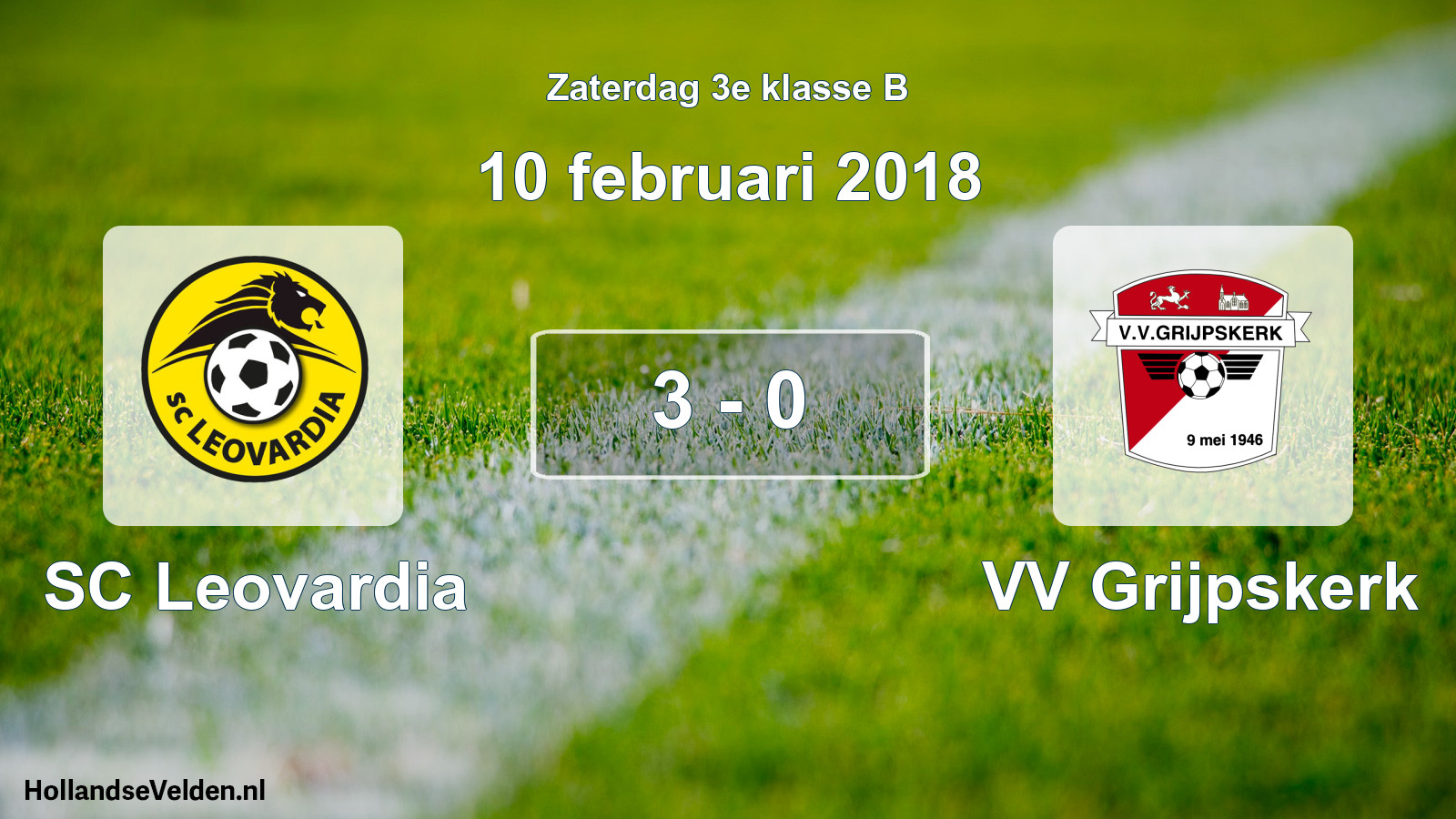 Total number of matches played: SC Leovardia - VV Grijpskerk 3 - 0 (10 February 2018)