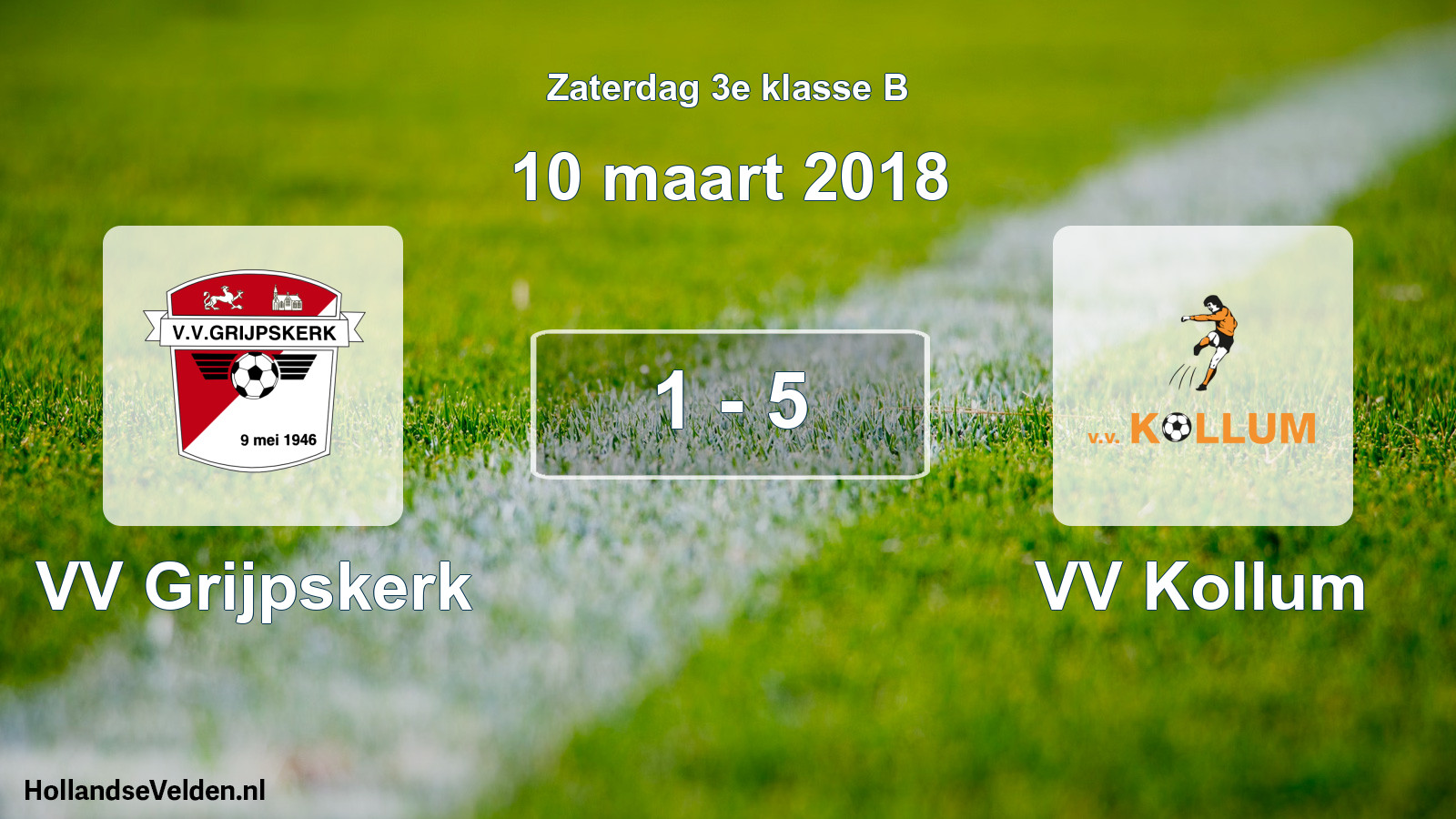 Total number of matches played: VV Grijpskerk - VV Kollum 1 - 5 (10 March 2018)