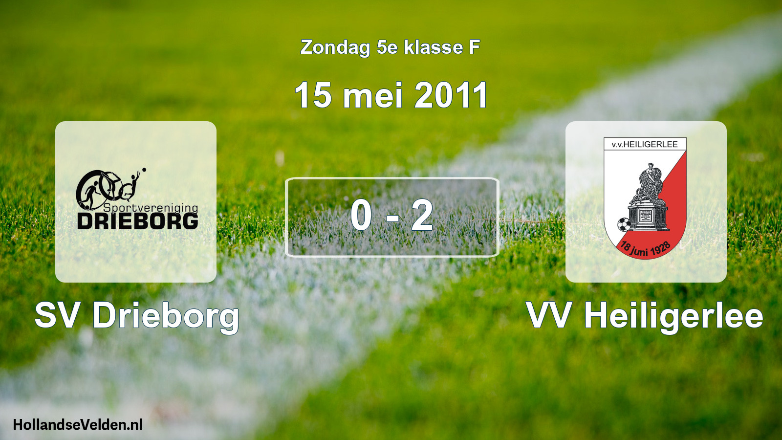 Total number of matches played: SV Drieborg - VV Heiligerlee 0 - 2 (15 May 2011)